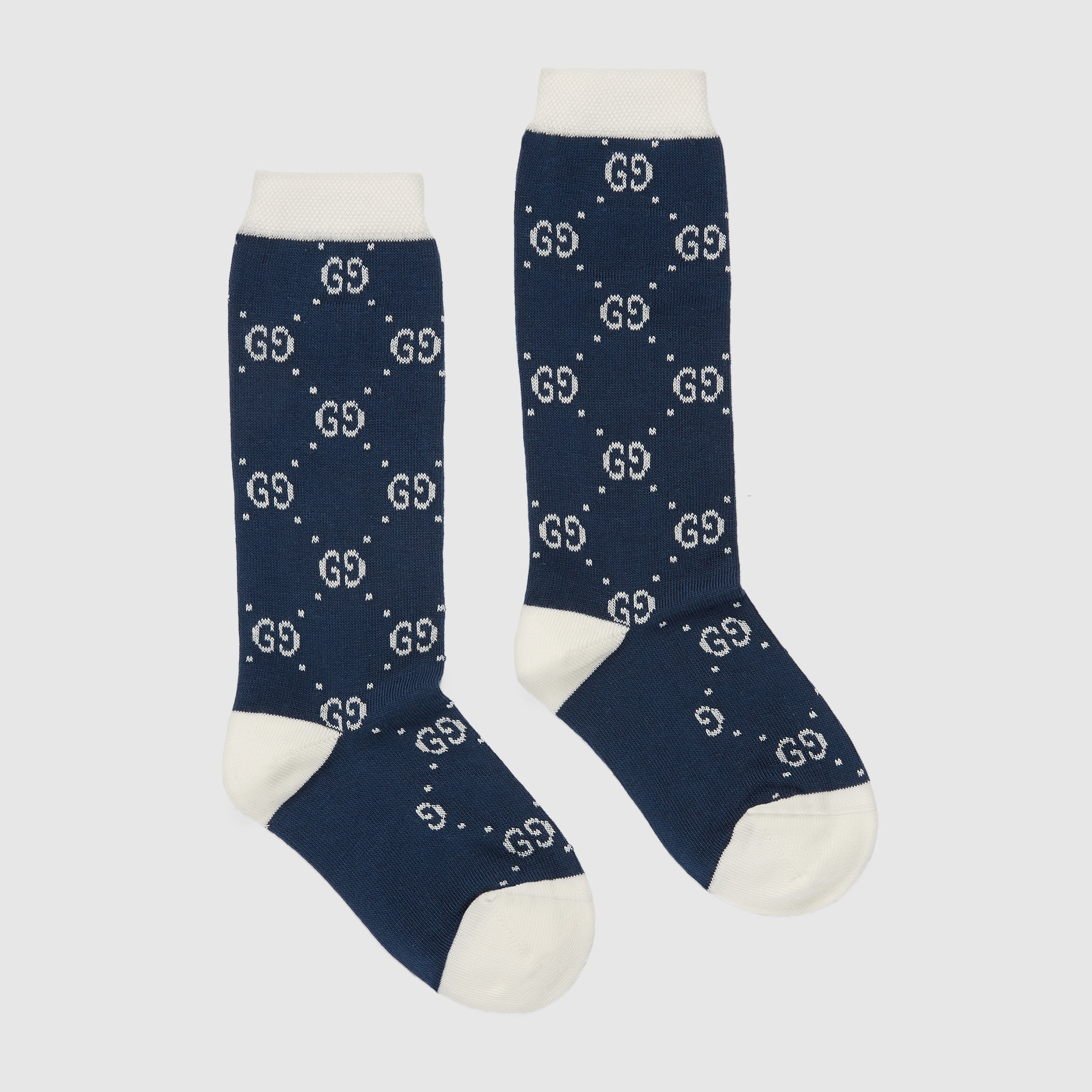 Boys & Girls Navy "GG" Logo Cotton Socks