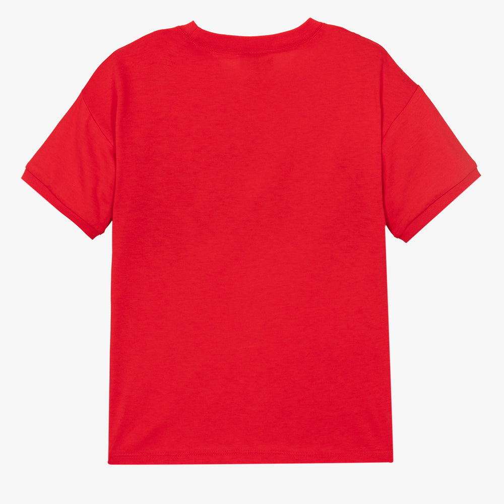 Boys Red Logo Cotton T-Shirt