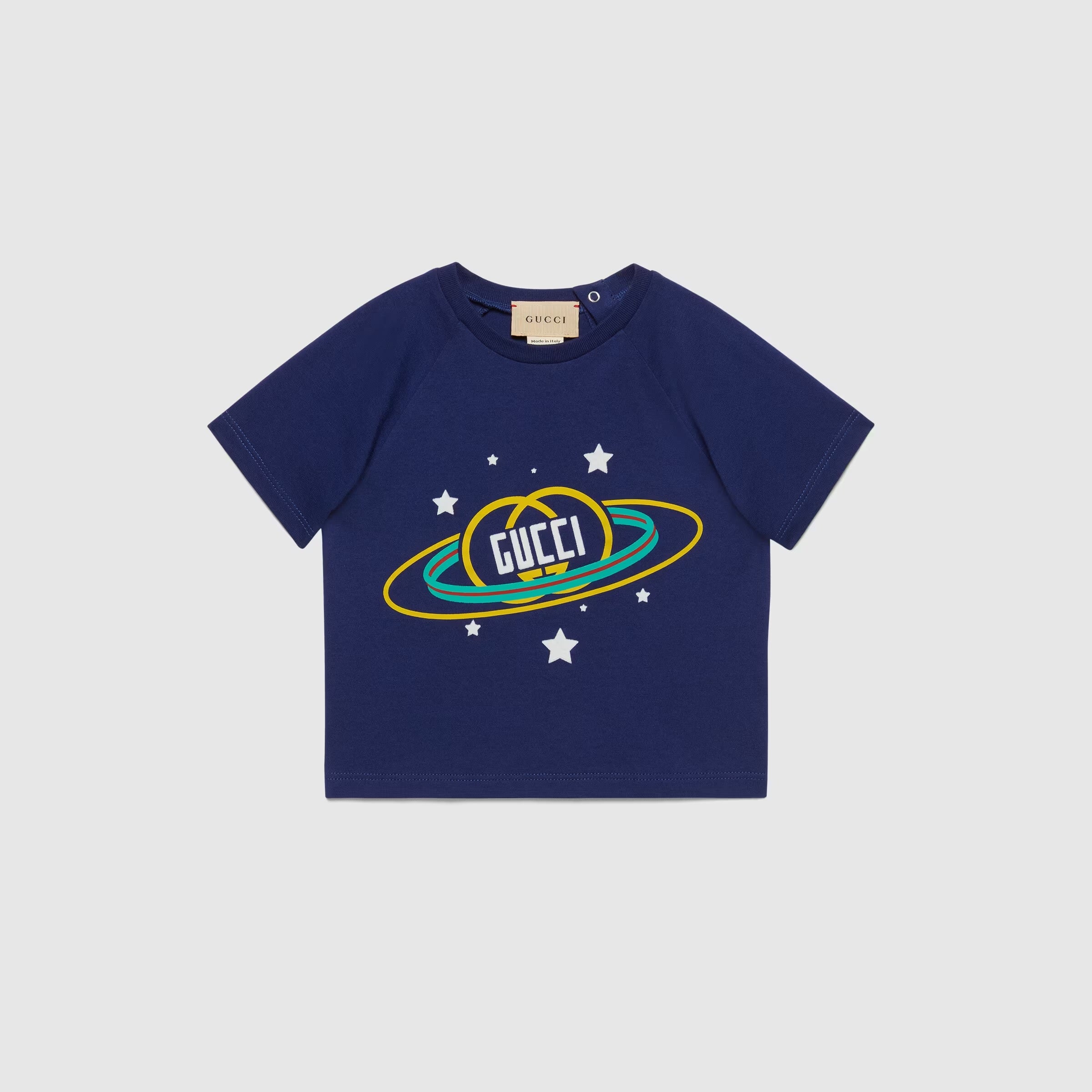 Baby Boys & Girls Blue Logo Cotton T-Shirt