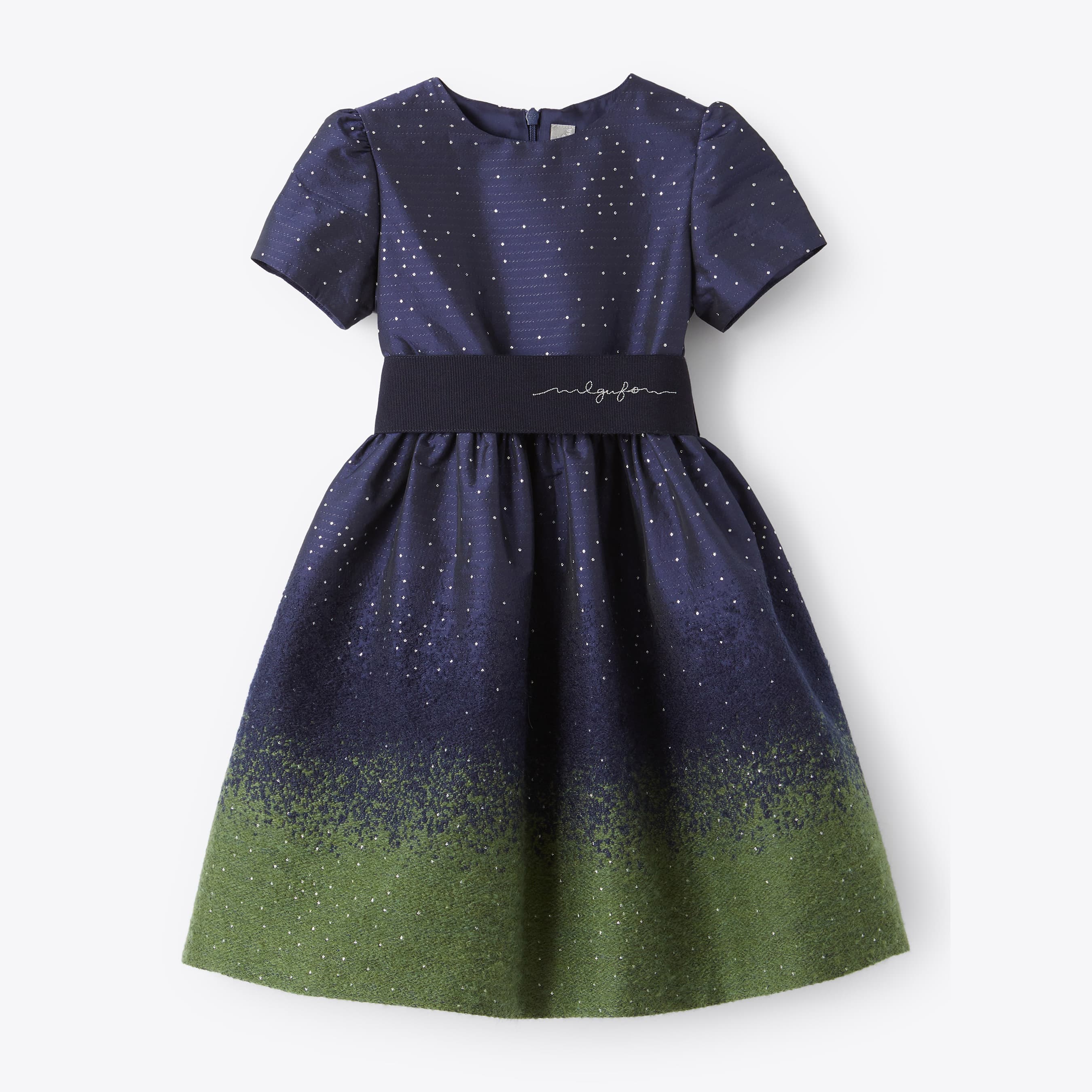 Girls Blue Glitter Dress