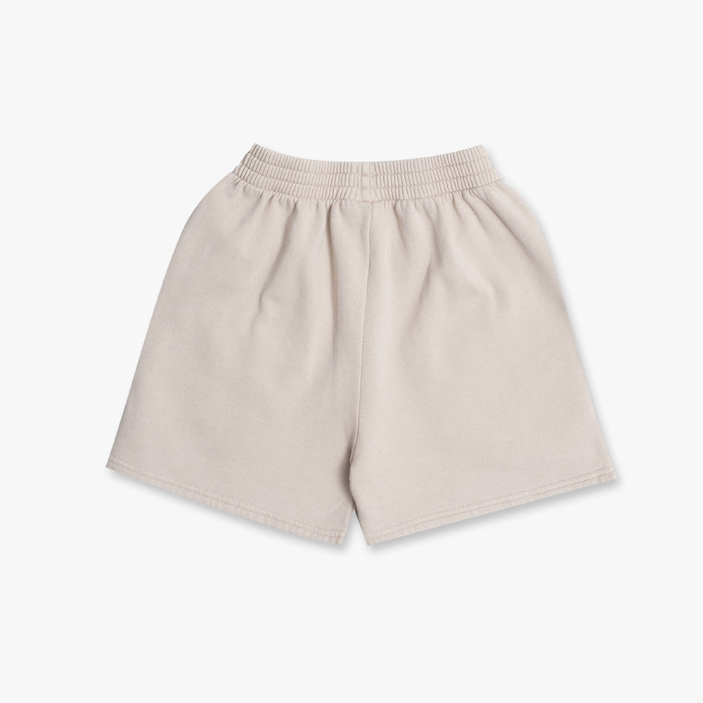 Boys & Girls Beige Logo Cotton Shorts