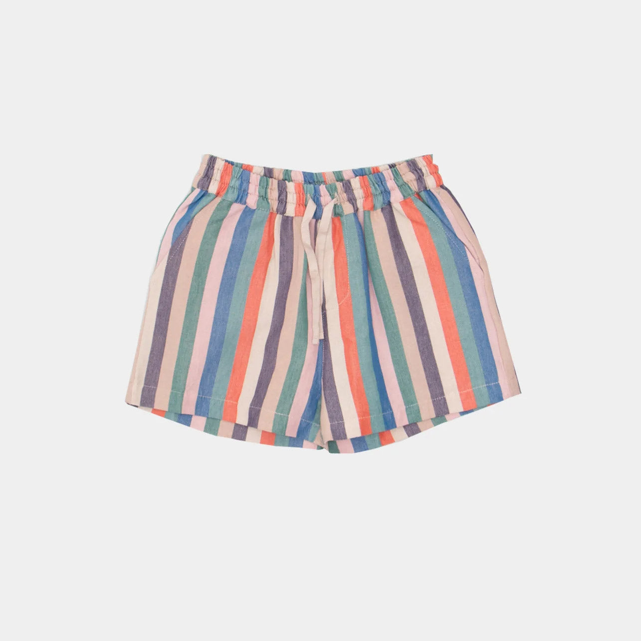 Boys & Girls Multicolor Stripes Cotton Shorts