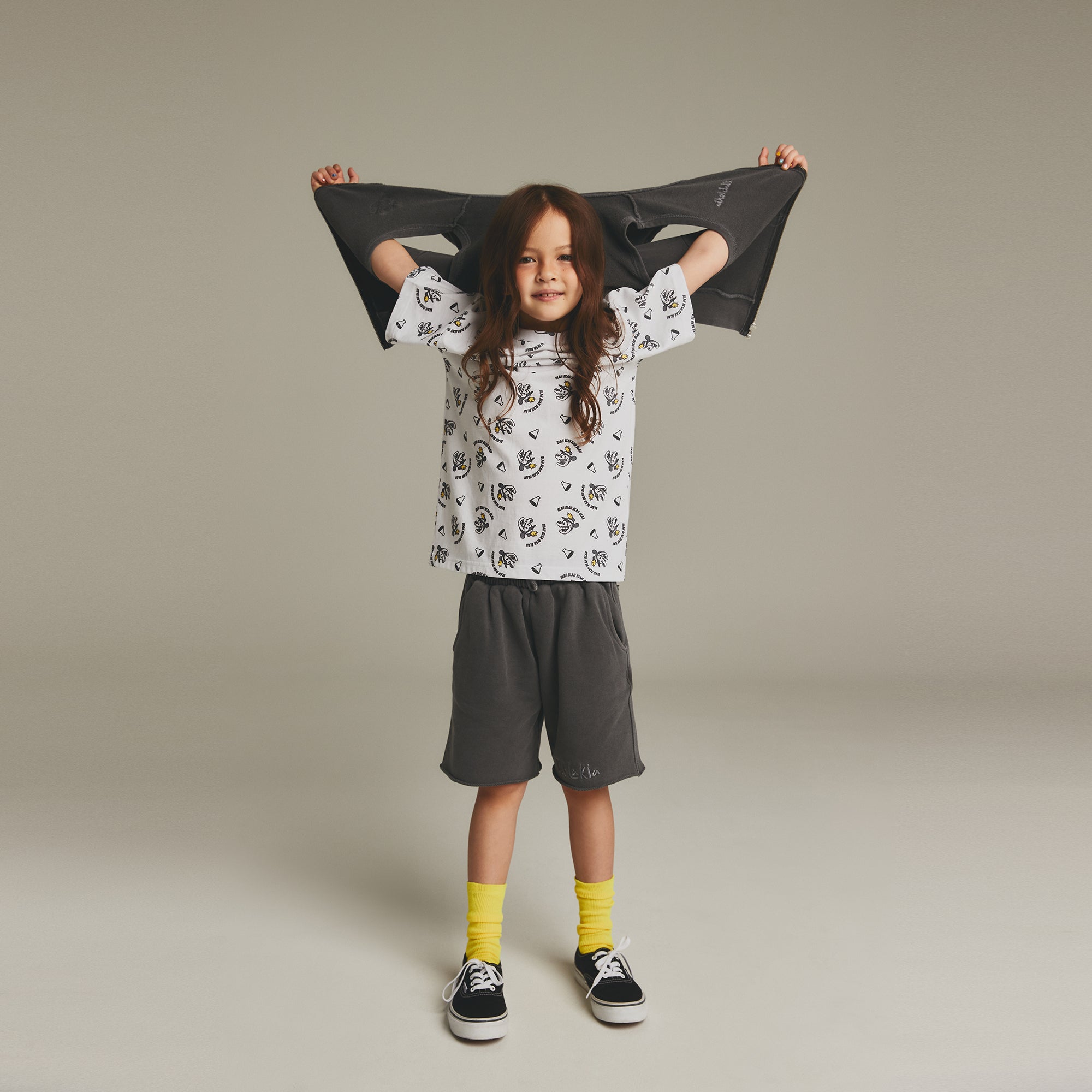 Boys & Girls Grey Logo Cotton Shorts