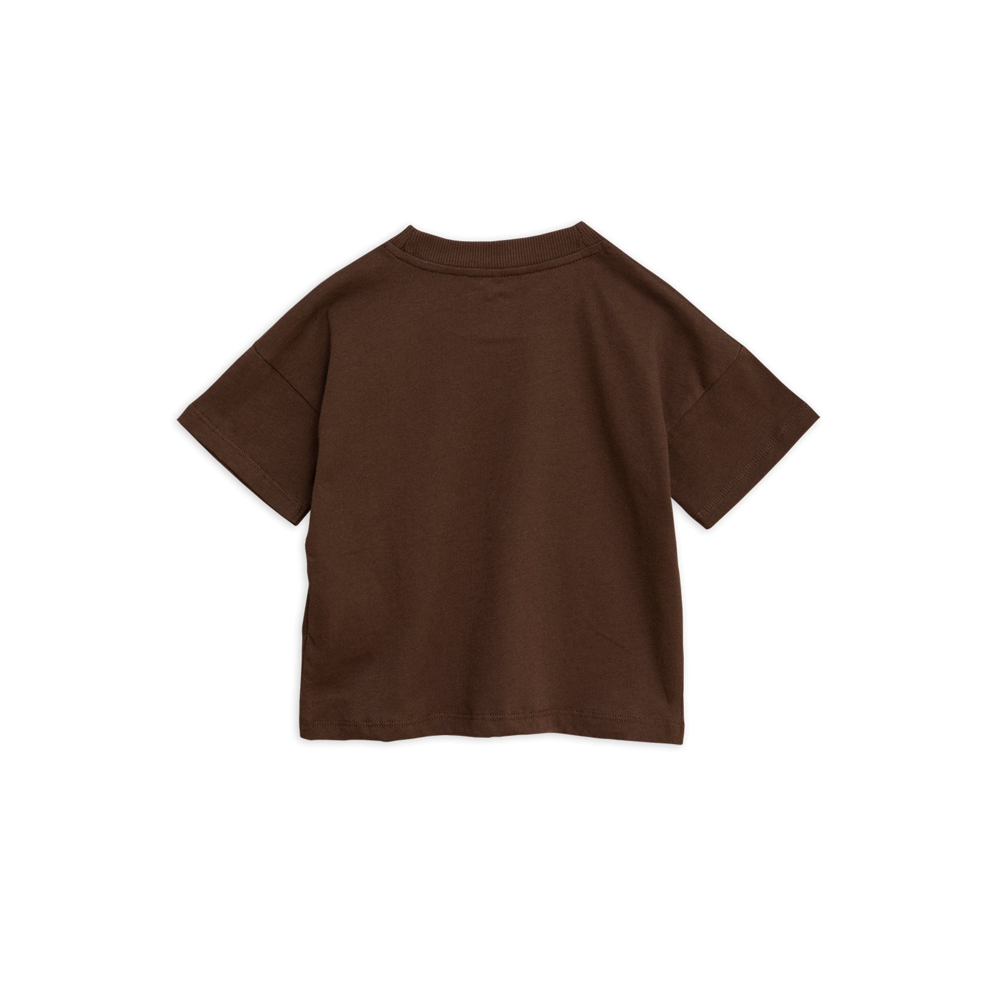 Boys Brown Solid Cotton T-shirt