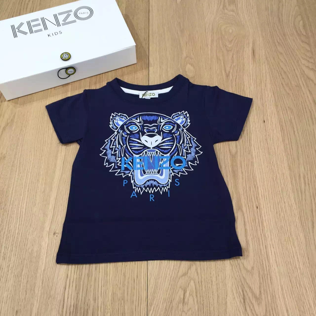 Boys Navy Blue Tiger Head Printed Cotton T-Shirt - CÉMAROSE | Children's Fashion Store