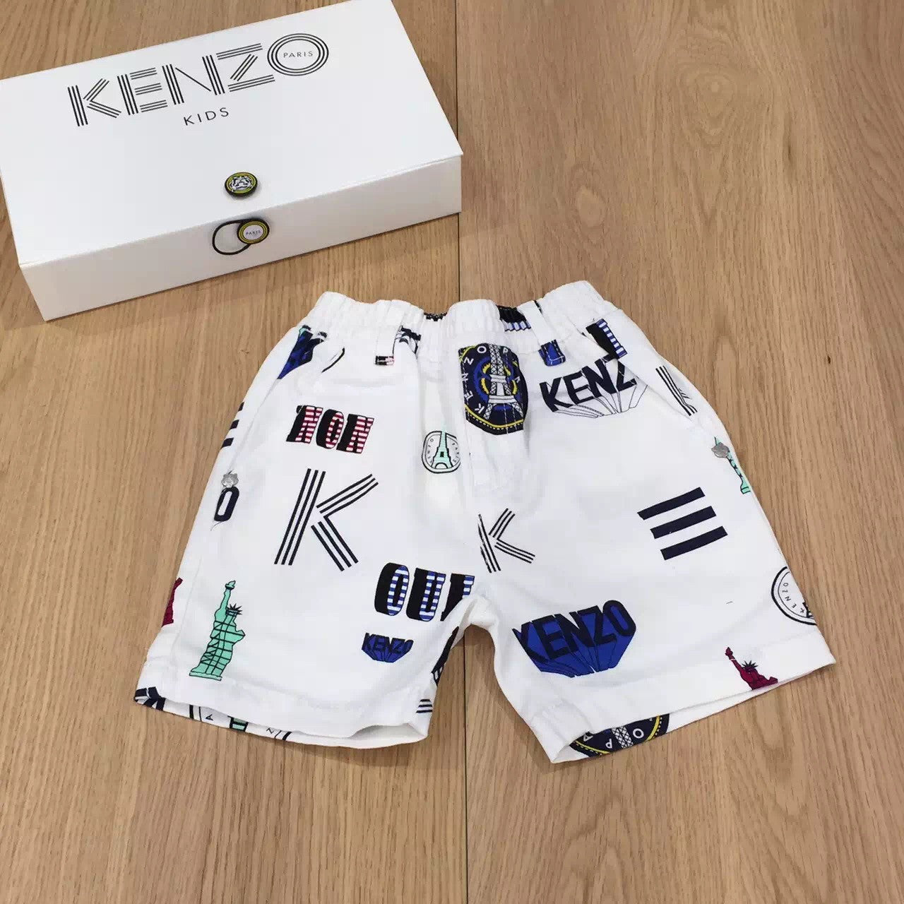 Boys White Allover Printed Trims Short - CÉMAROSE | Children's Fashion Store