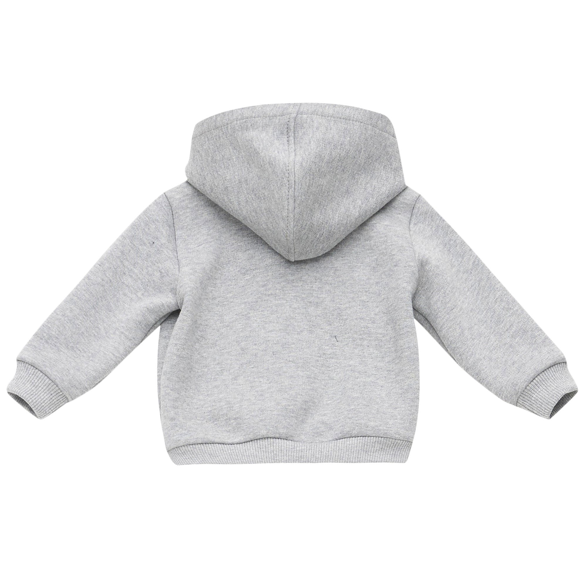 Baby Boys Grey Cotton Hooded Zip-Up Top - CÉMAROSE | Children's Fashion Store - 2