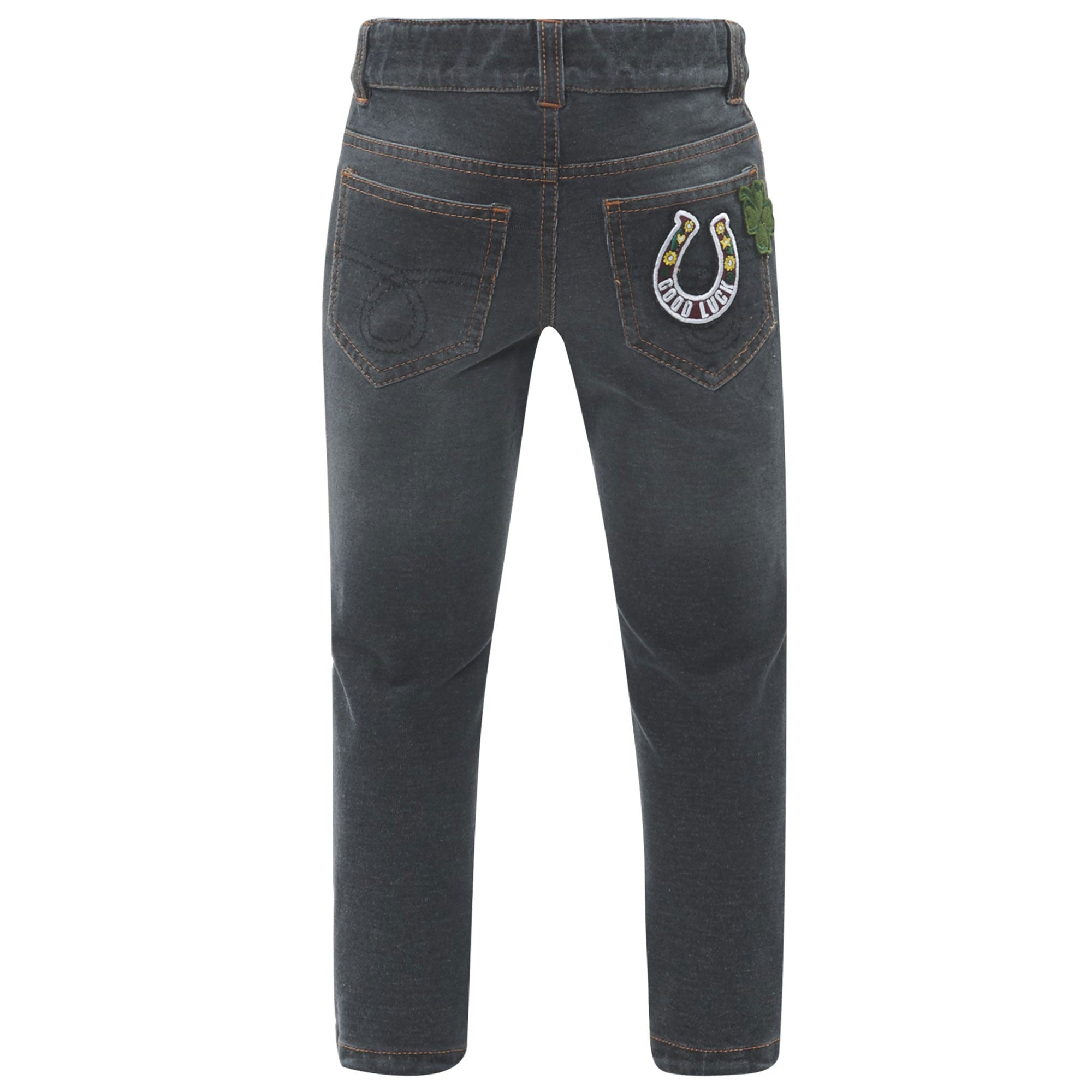 Boys Dark Grey Cotton Jeans - CÉMAROSE | Children's Fashion Store - 2