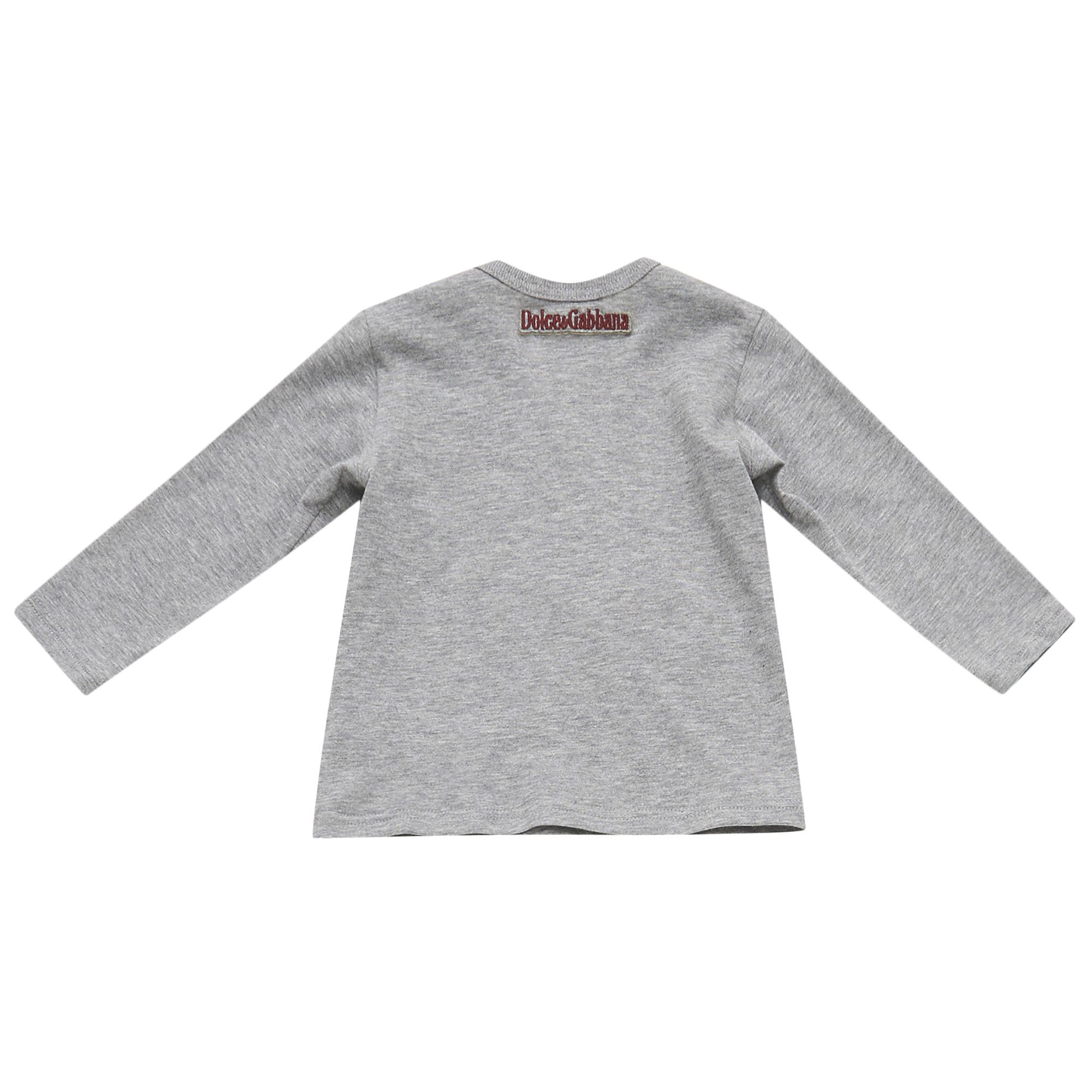 Baby Boys Grey Embroidered Trims Cotton T-Shirt - CÉMAROSE | Children's Fashion Store - 2