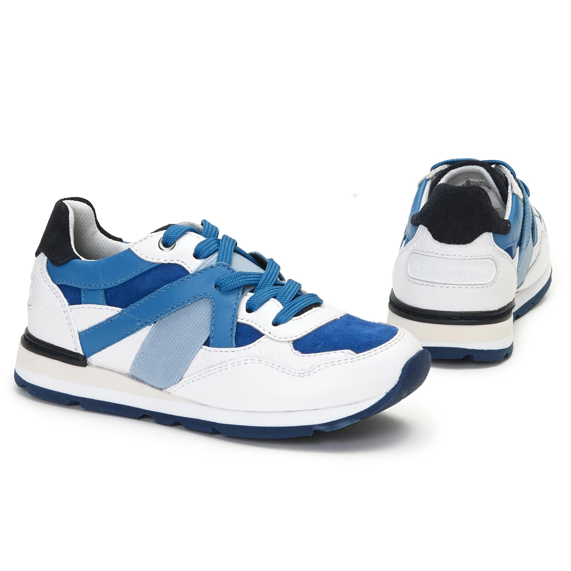 Boys Blue Leather Trainers - CÉMAROSE | Children's Fashion Store