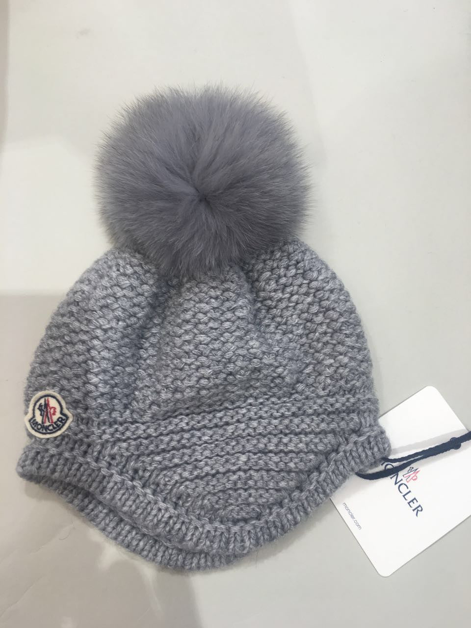 Boys & Girls Grey Wool & Cashmere Hat With Fur Pom-Pom - CÉMAROSE | Children's Fashion Store