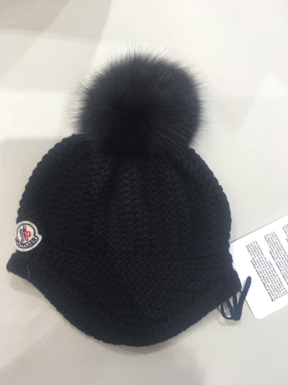 Boys & Girls Black Wool & Cashmere Hat With Fur Pom-Pom - CÉMAROSE | Children's Fashion Store