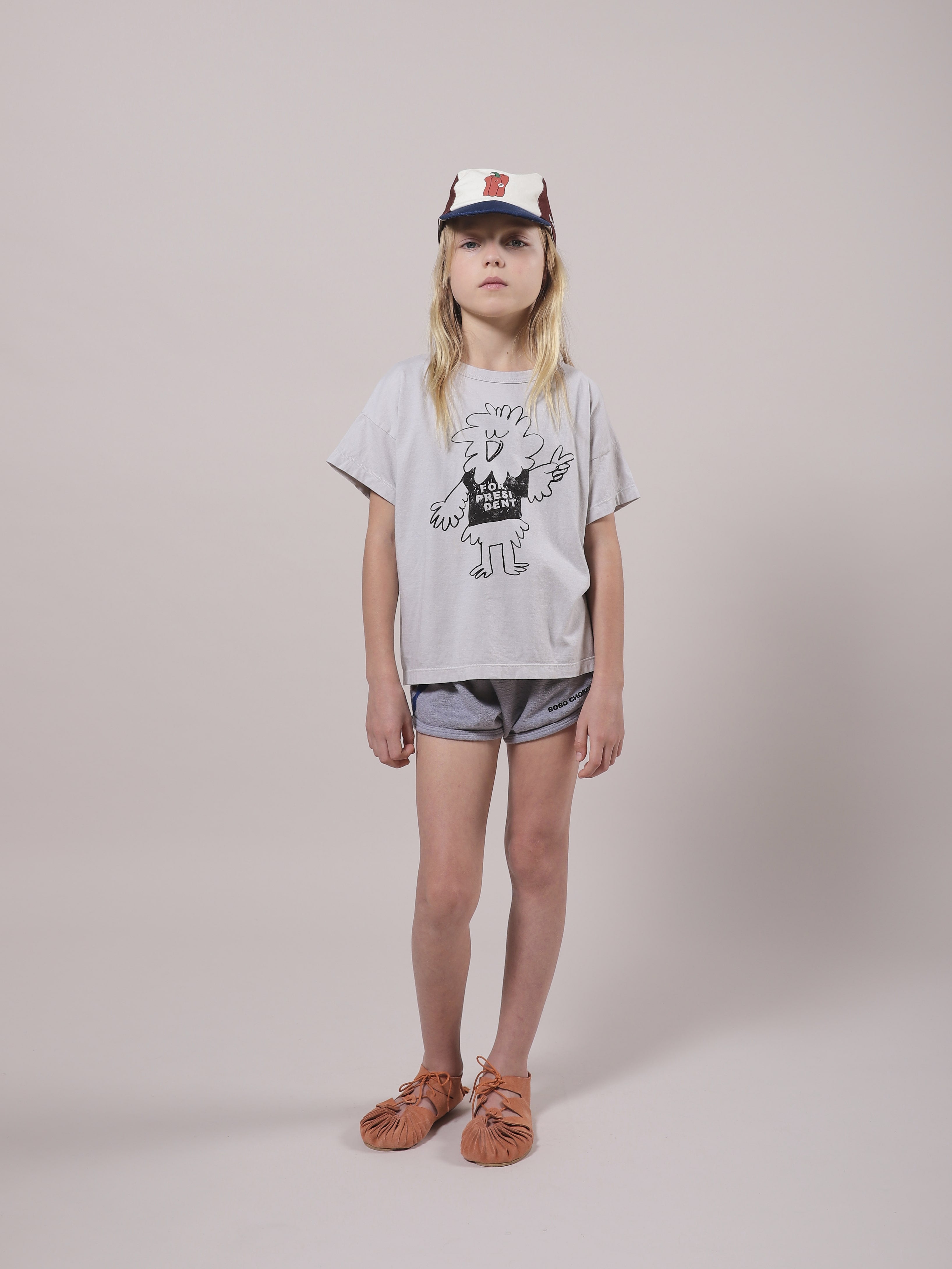 Boys & Girls Grey Bird Cotton T-Shirt