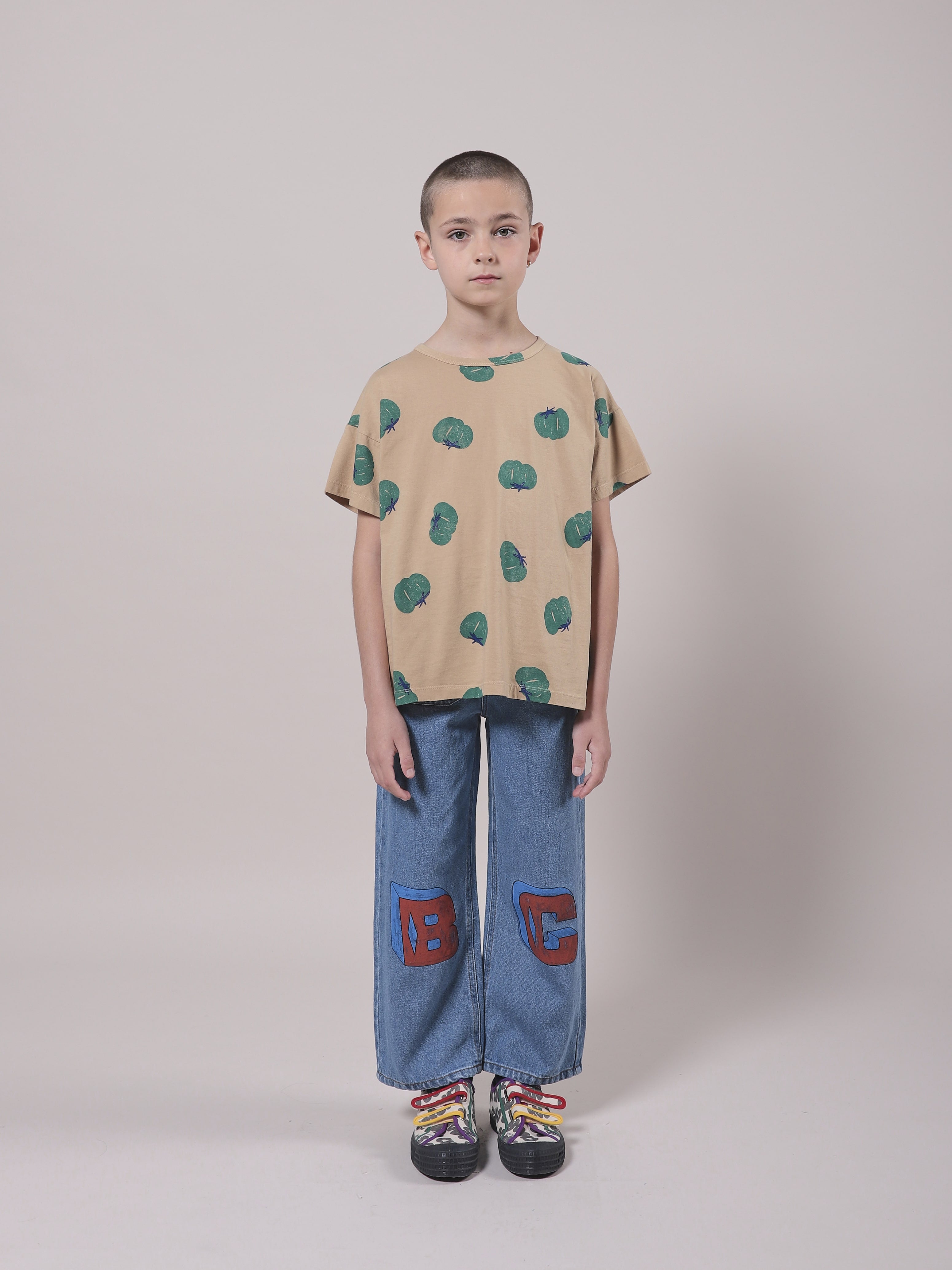 Boys & Girls Beige Tomato Cotton T-Shirt