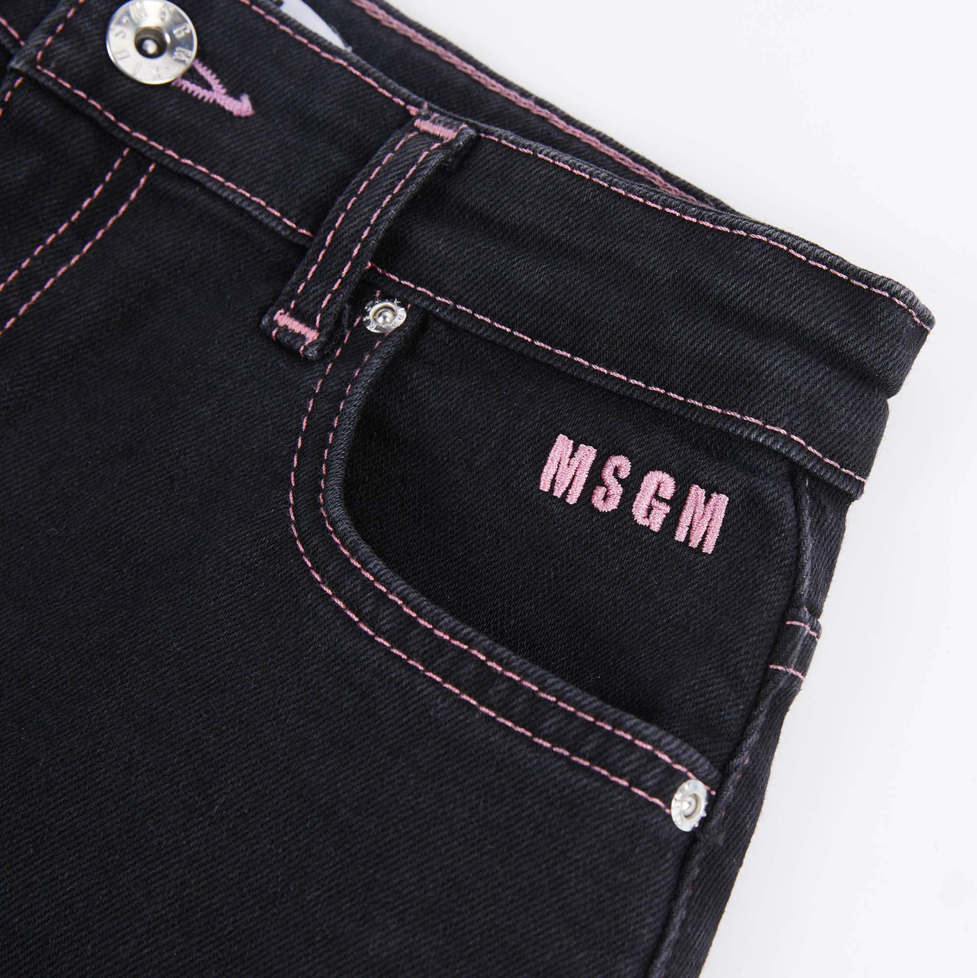Girls Black Denim Trousers