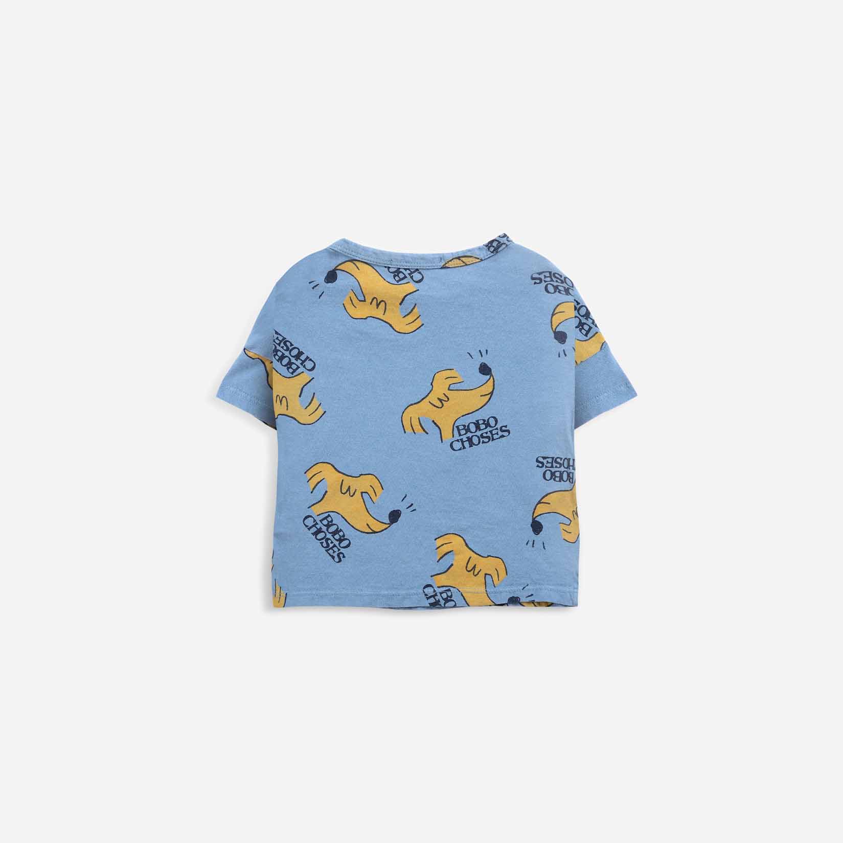 Baby Boys & Girls Blue Cotton T-Shirt