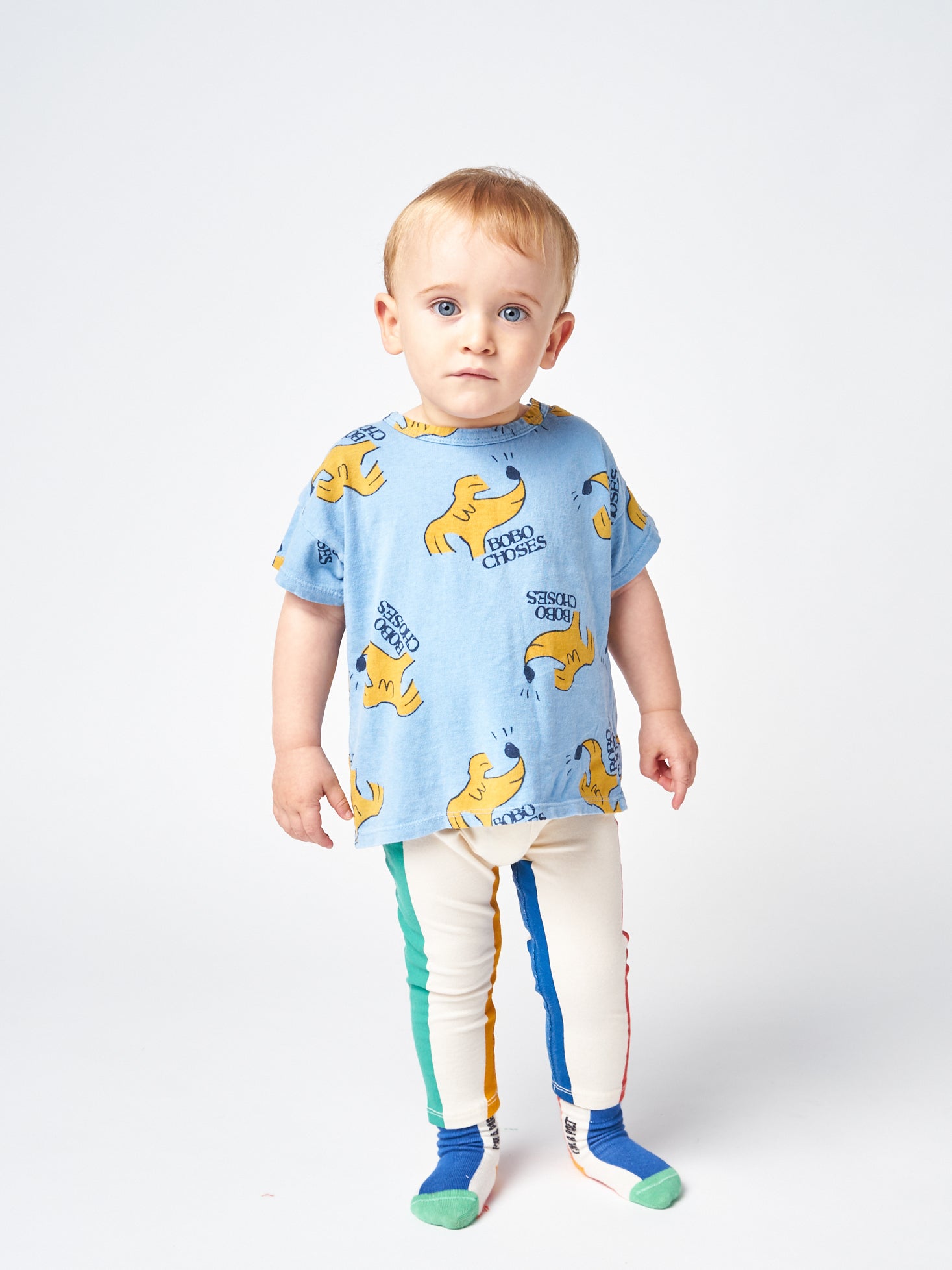 Baby Boys & Girls Blue Cotton T-Shirt