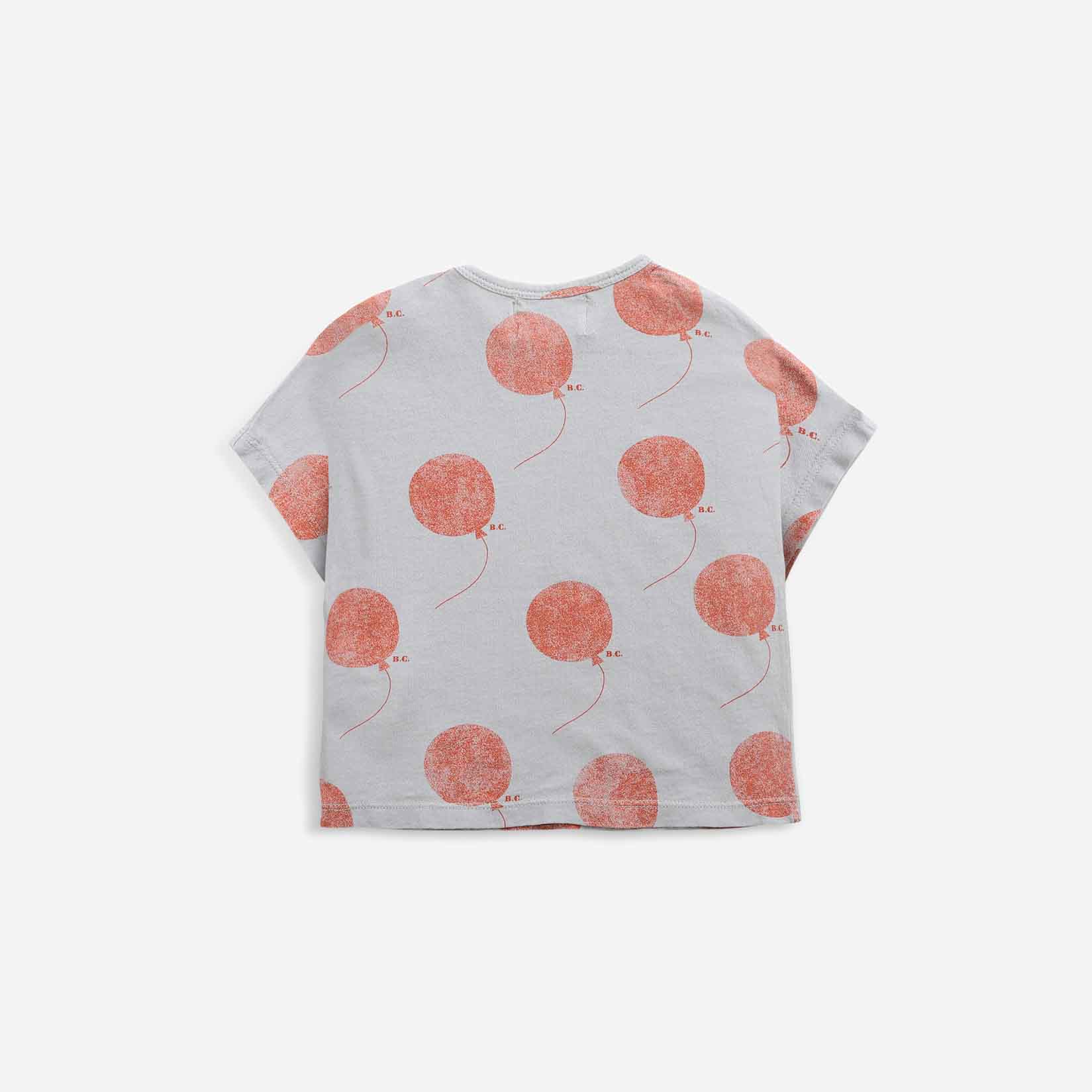 Baby Boys & Girls Grey Balloon Cotton T-Shirt