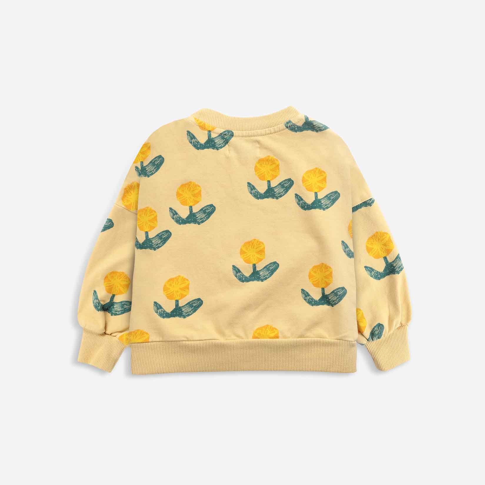 Baby Boys & Girls Yellow Flower Cotton Sweatshirt