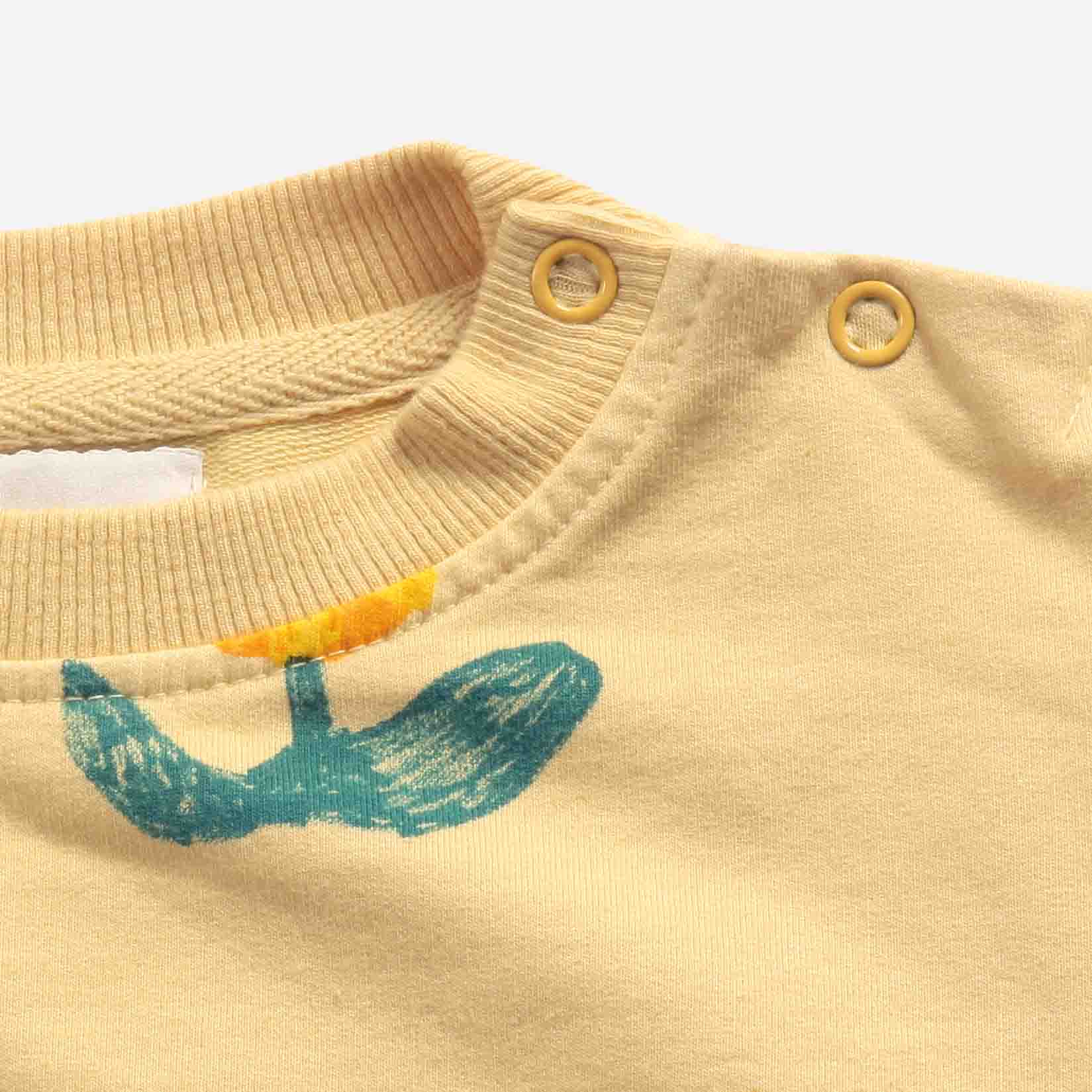 Baby Boys & Girls Yellow Flower Cotton Sweatshirt