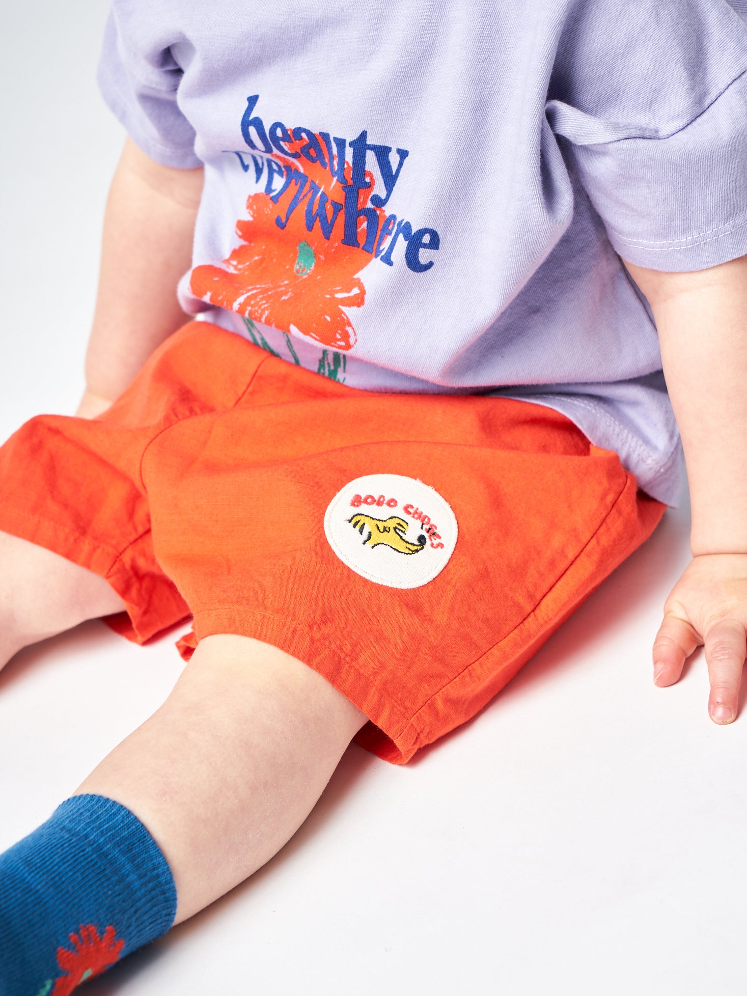 Baby Boys & Girls Red Logo Cotton Shorts