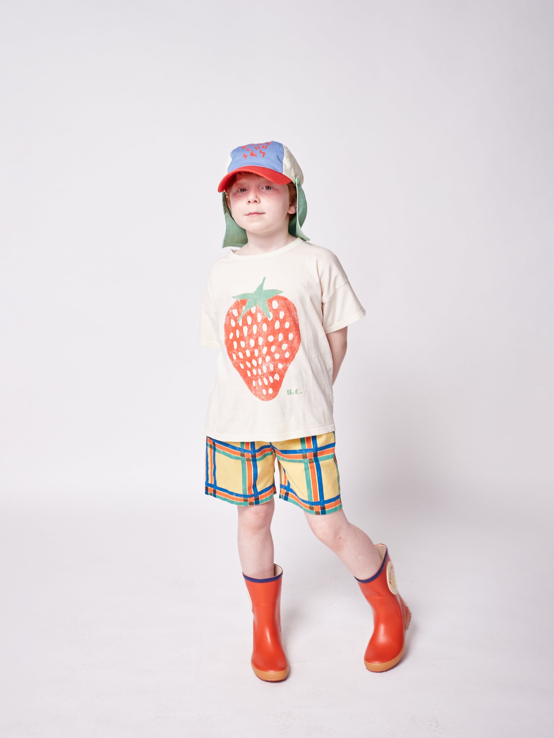 Boys & Girls White Strawberry Cotton T-Shirt