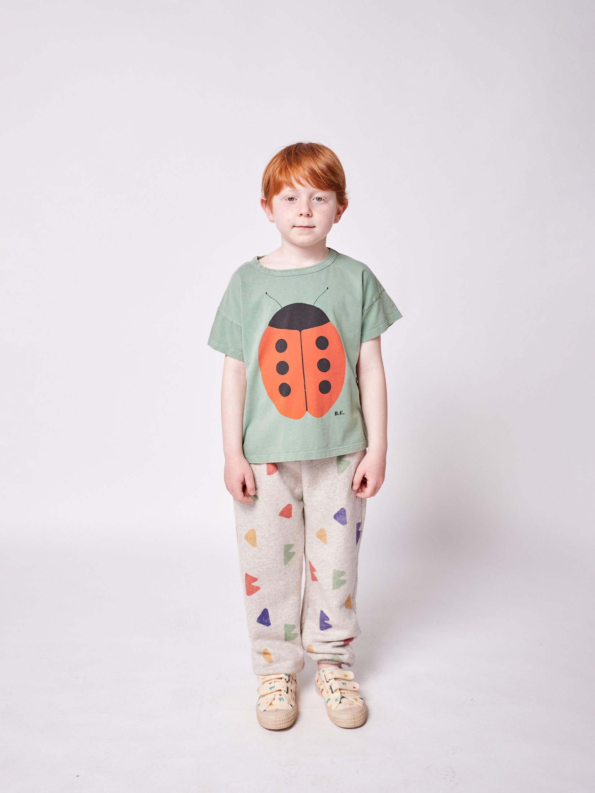 Boys & Girls Green Ladybug Cotton T-Shirt