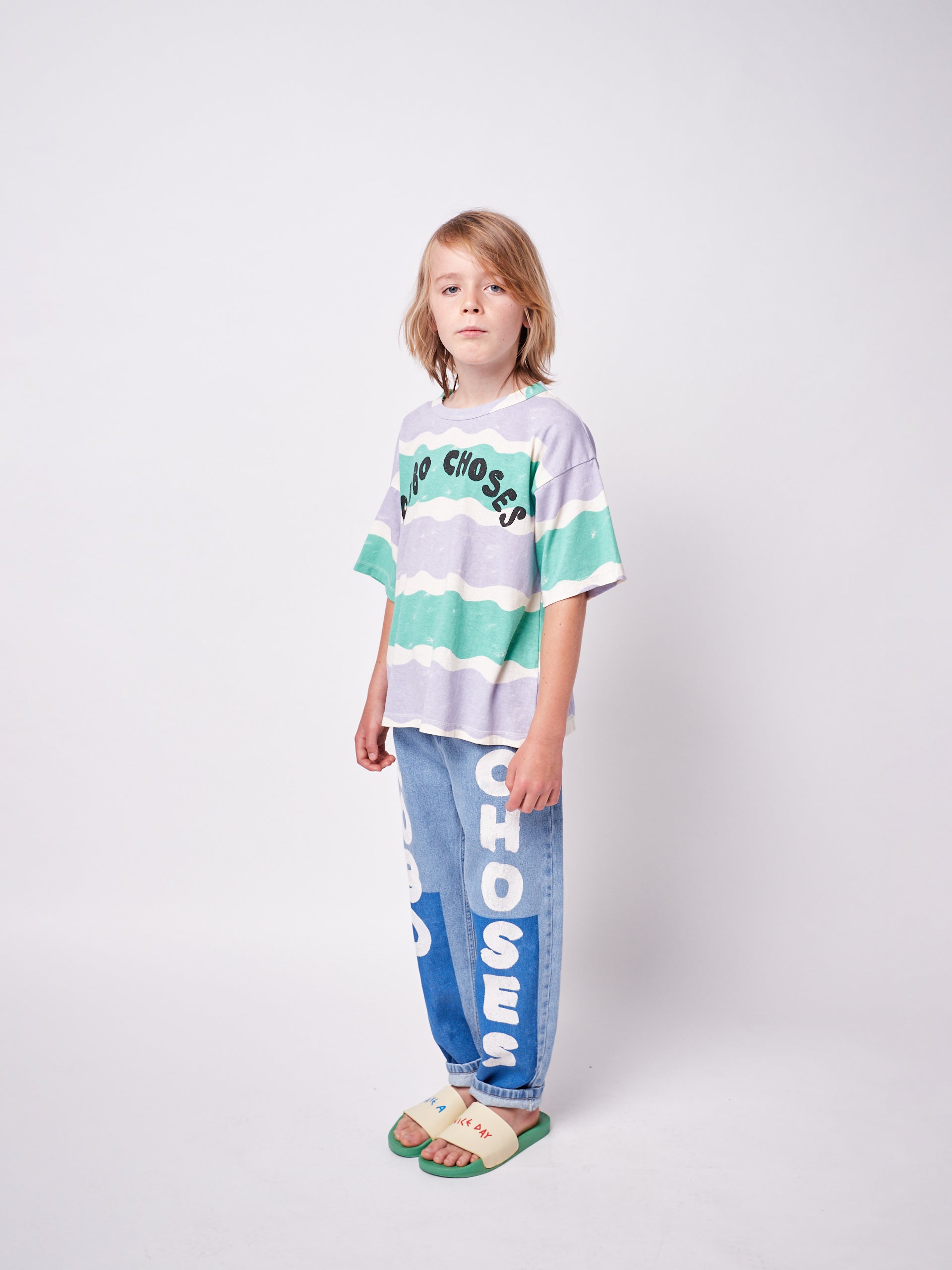 Boys & Girls Multicolor Logo Cotton T-Shirt