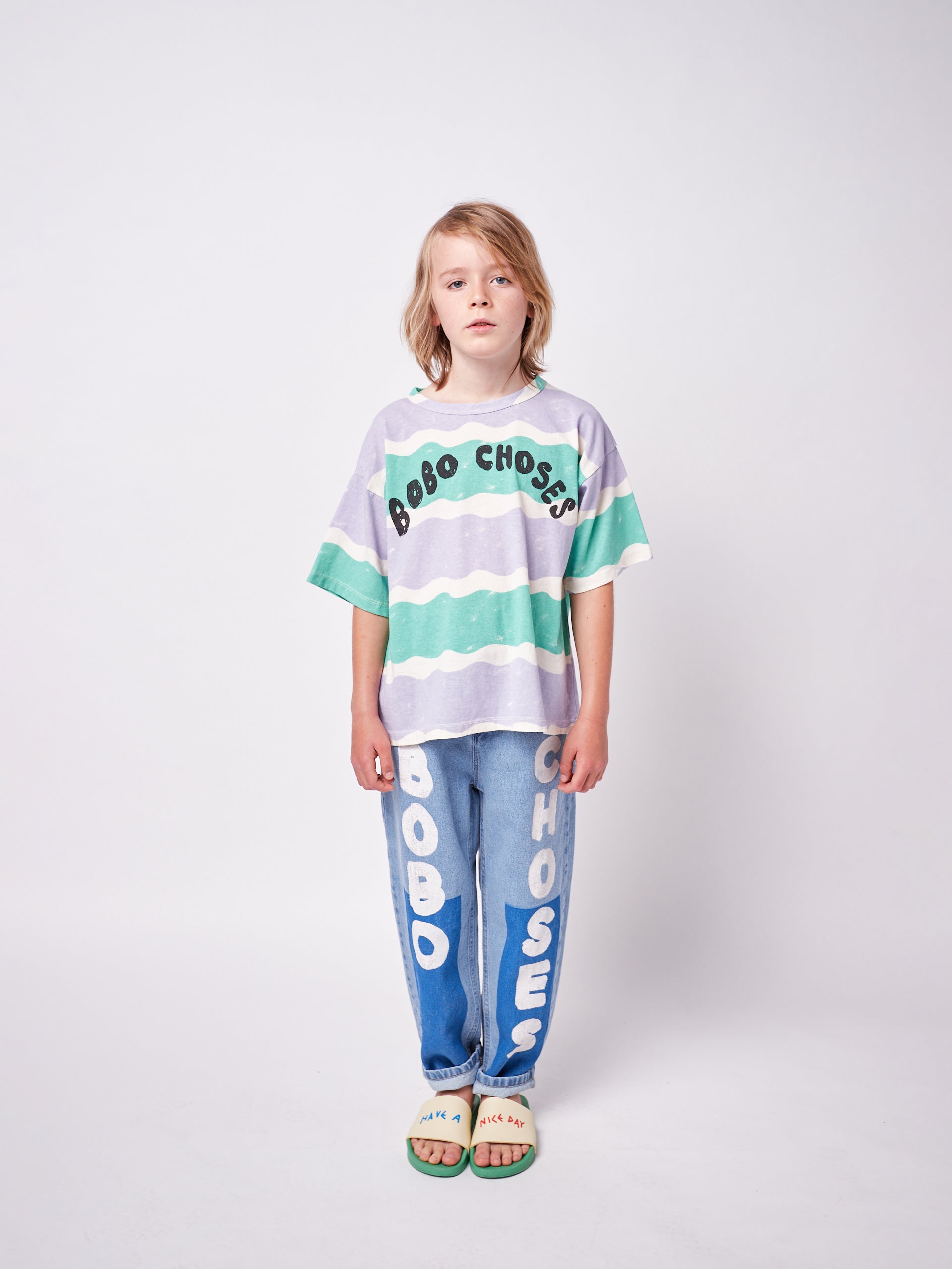 Boys & Girls Multicolor Logo Cotton T-Shirt