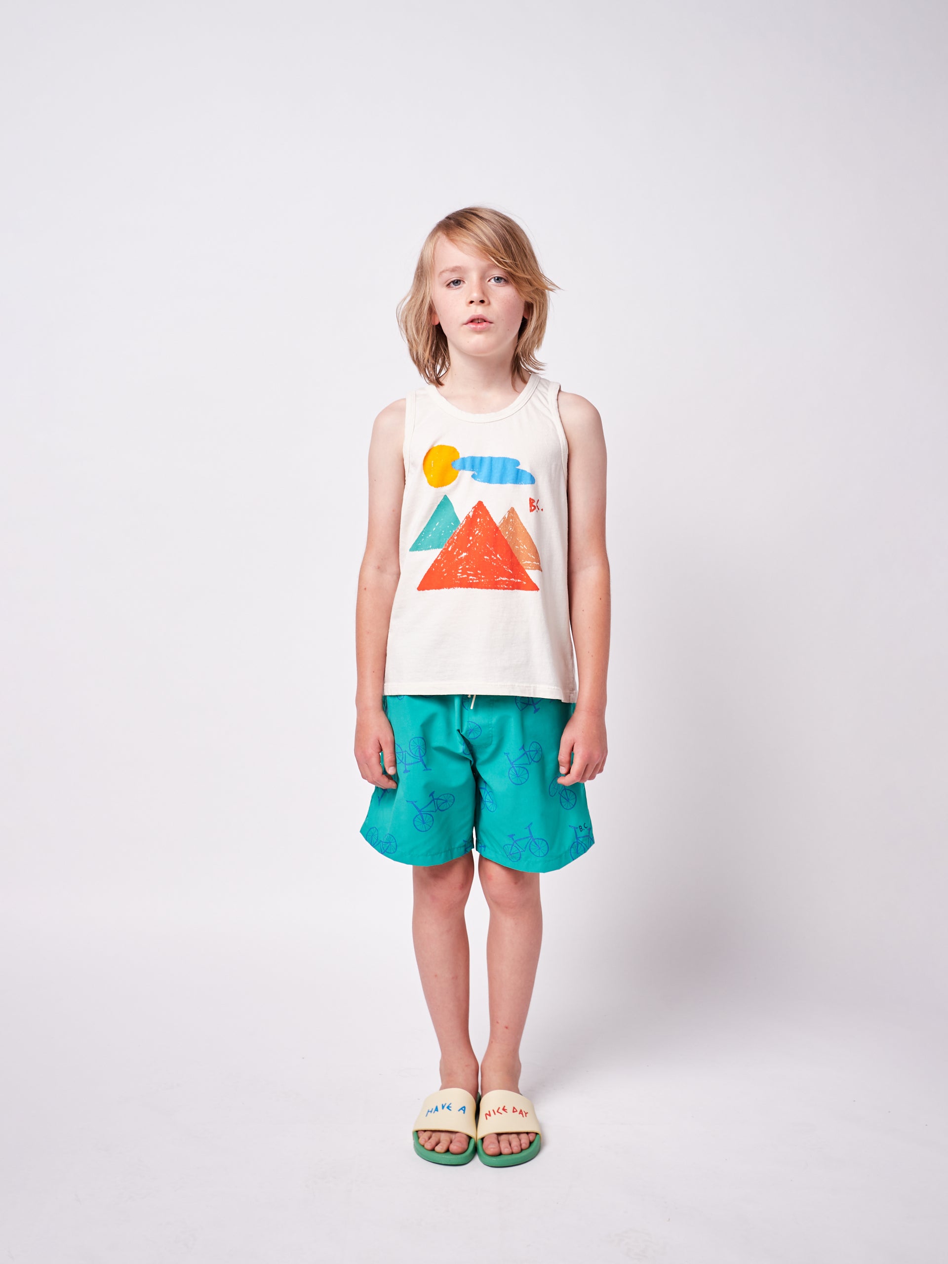 Boys & Girls White Logo Cotton Tank Top