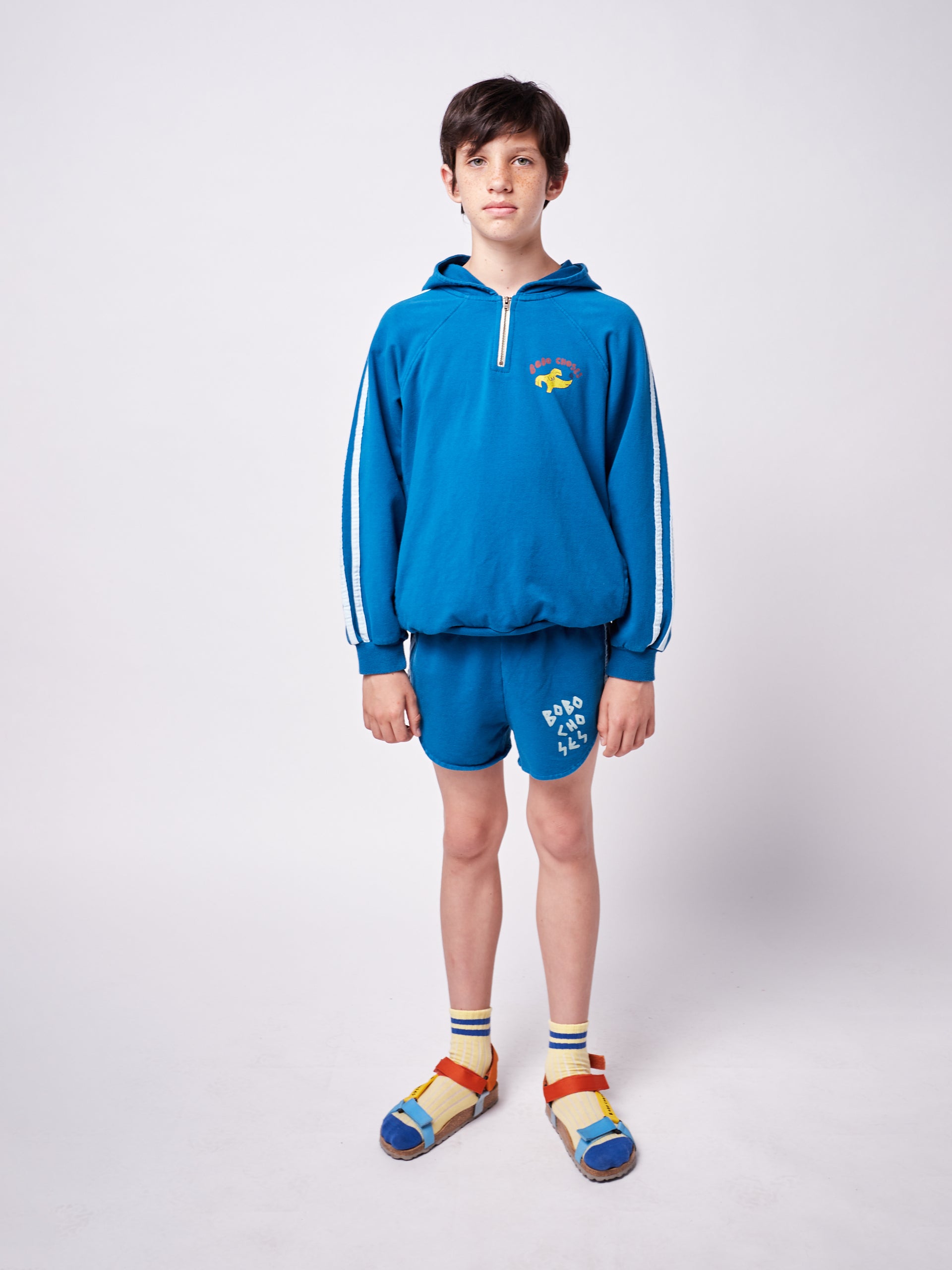 Boys & Girls Dark Blue Logo Cotton Shorts