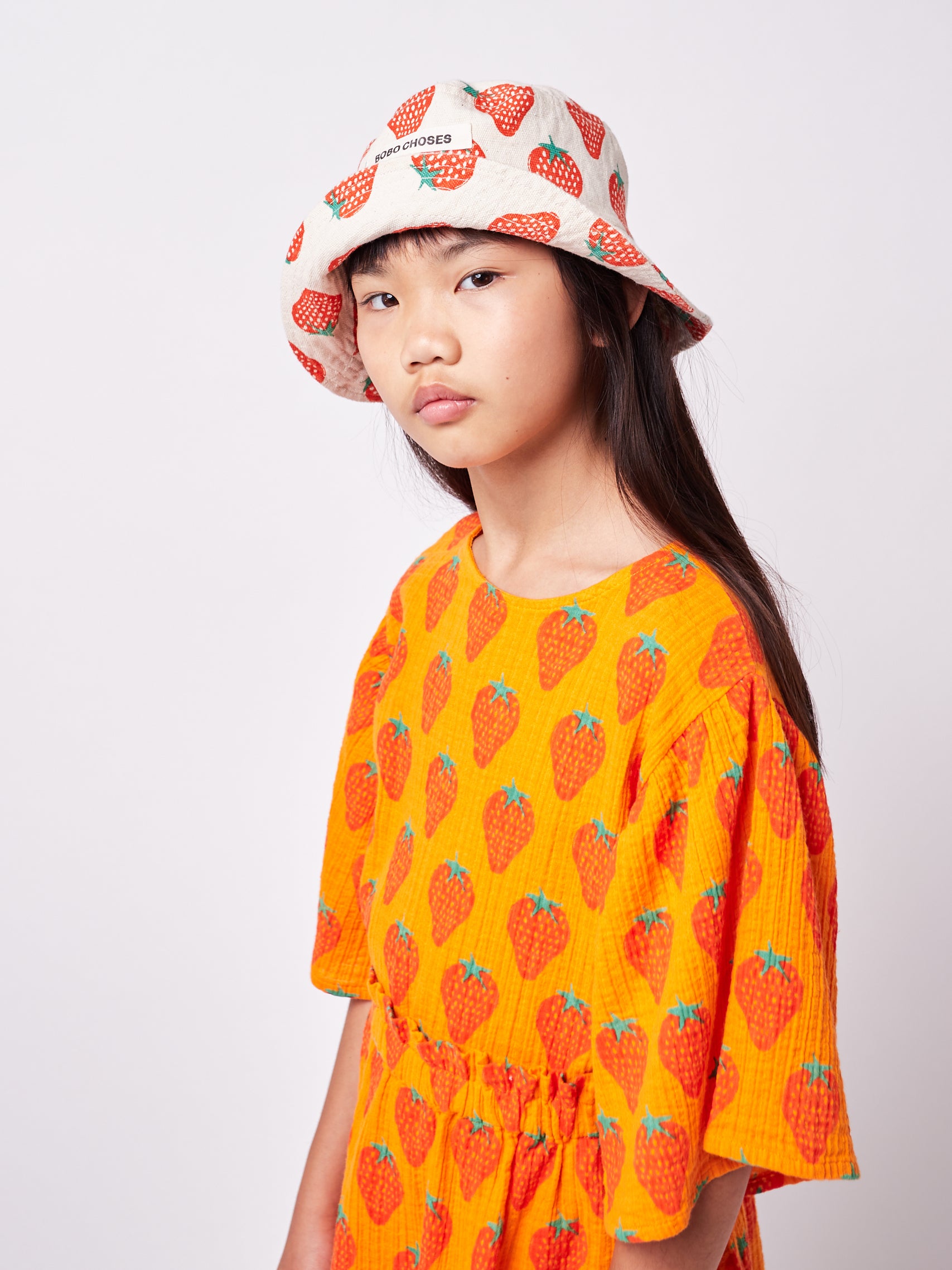 Boys & Girls Beige Strawberry Hat