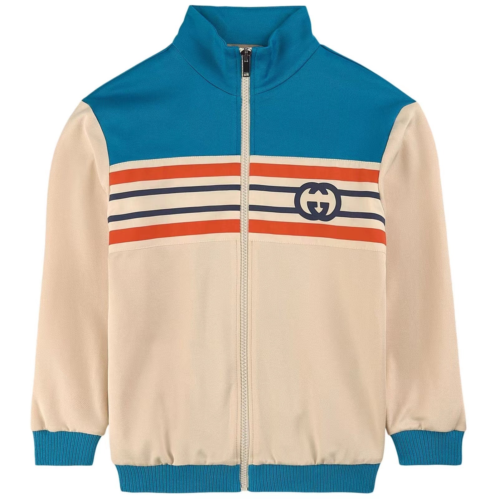 Boys Blue Logo Zip Up Top