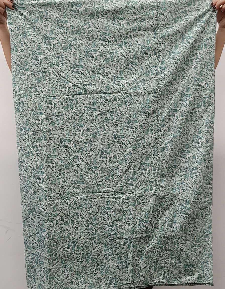 Green Paisley Print Cotton