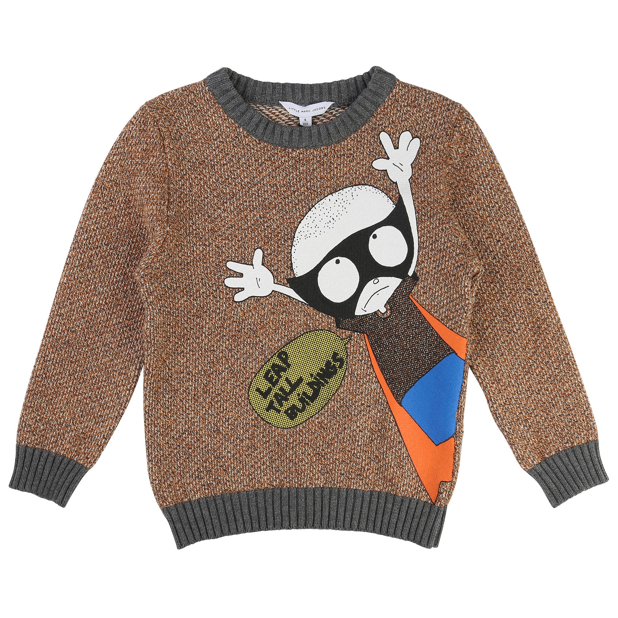 Boys Jaune Orange Fancy Cartoon Printed Cotton Sweater - CÉMAROSE | Children's Fashion Store