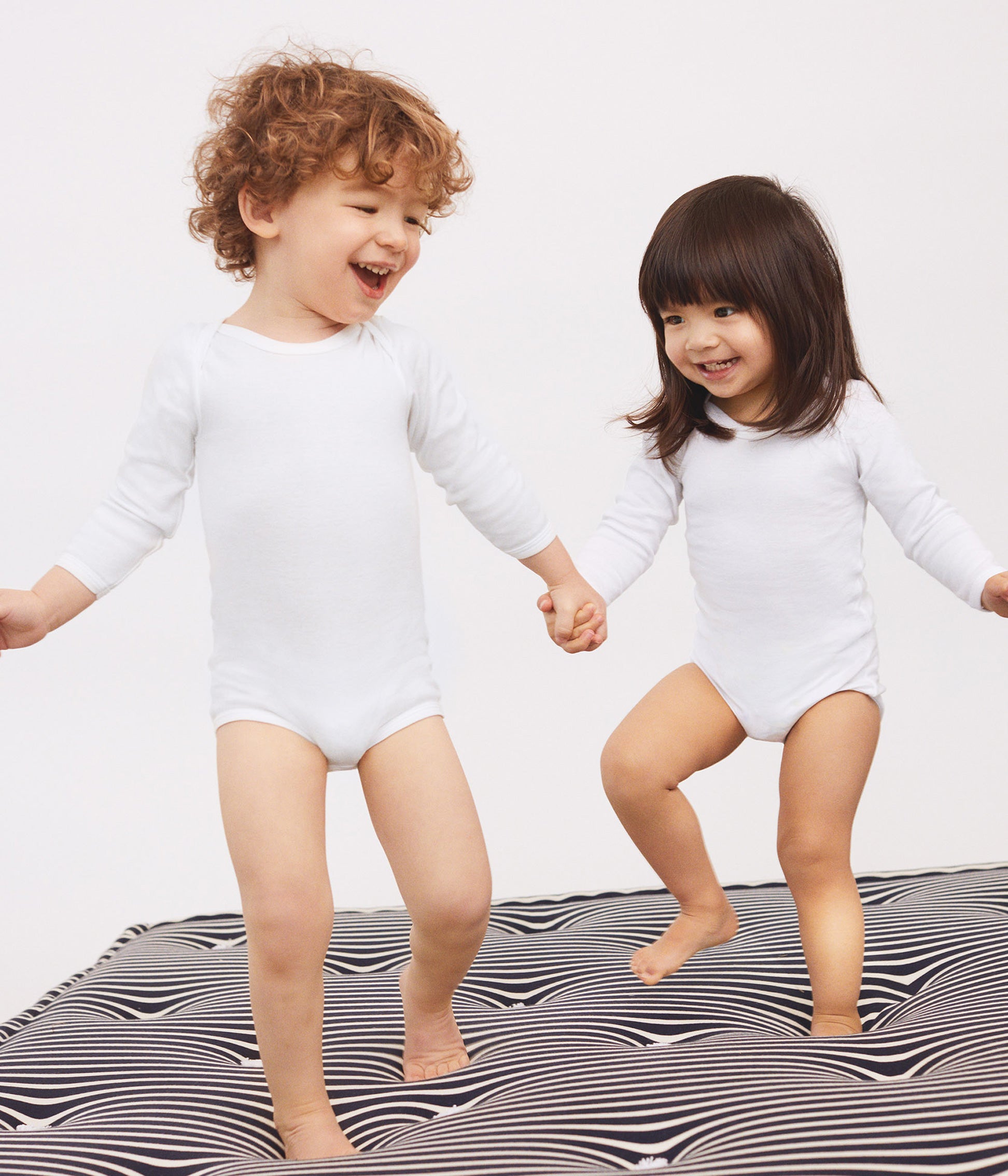 Baby Boys & Girls White Cotton Babysuits