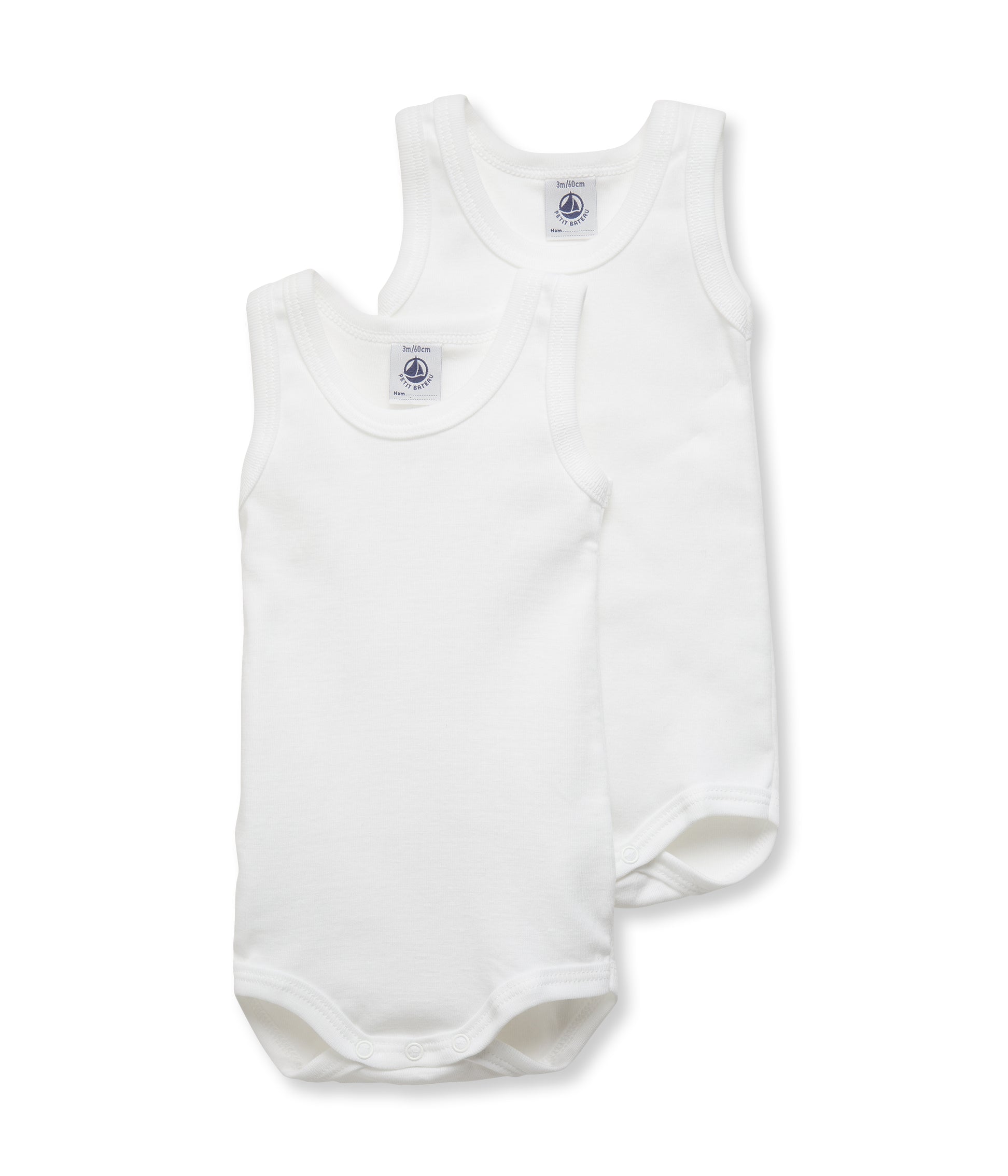 Baby Boys & Girls White Cotton Babysuits