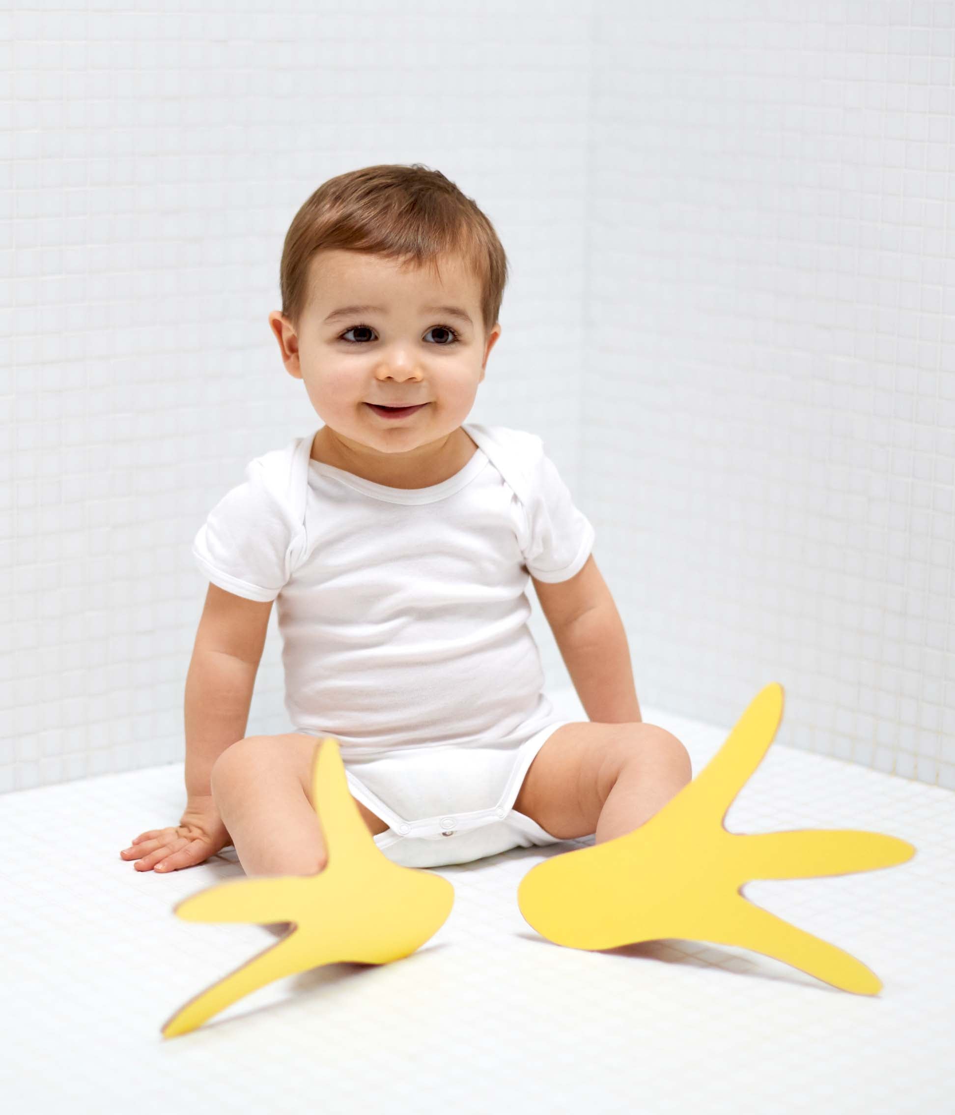 Baby Boys White Cotton Babysuits