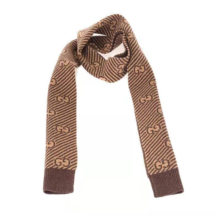 Boys & Girls Dark Brown GG Wool Scarf