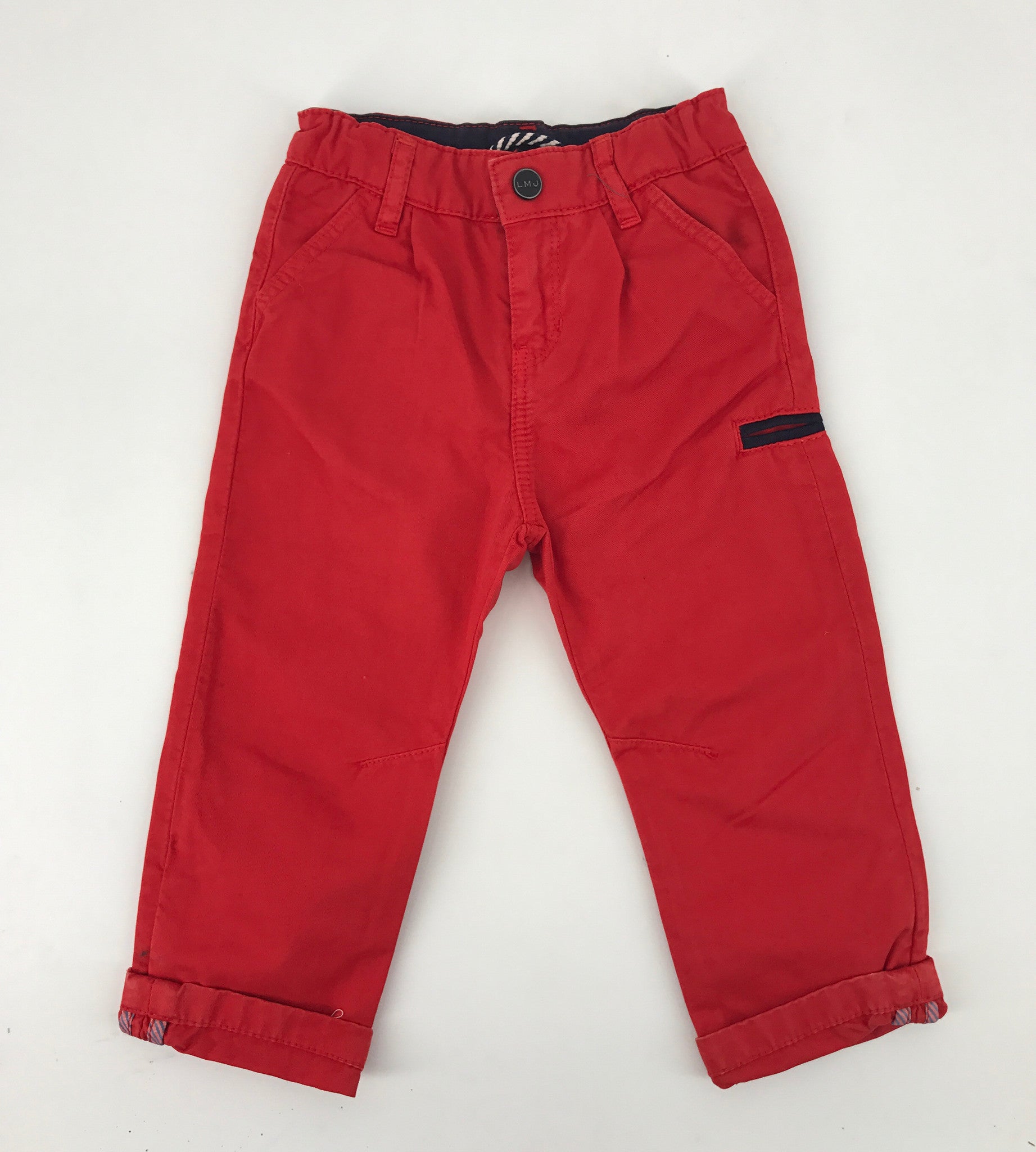 Baby Boys Red Chinos with Black Trim - CÉMAROSE | Children's Fashion Store - 1