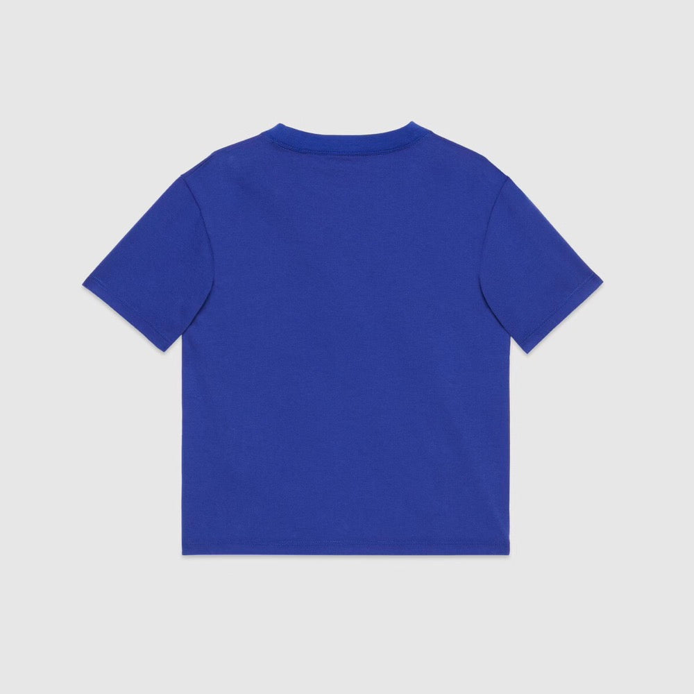 Boys & Girls Blue Logo Cotton T-Shirt