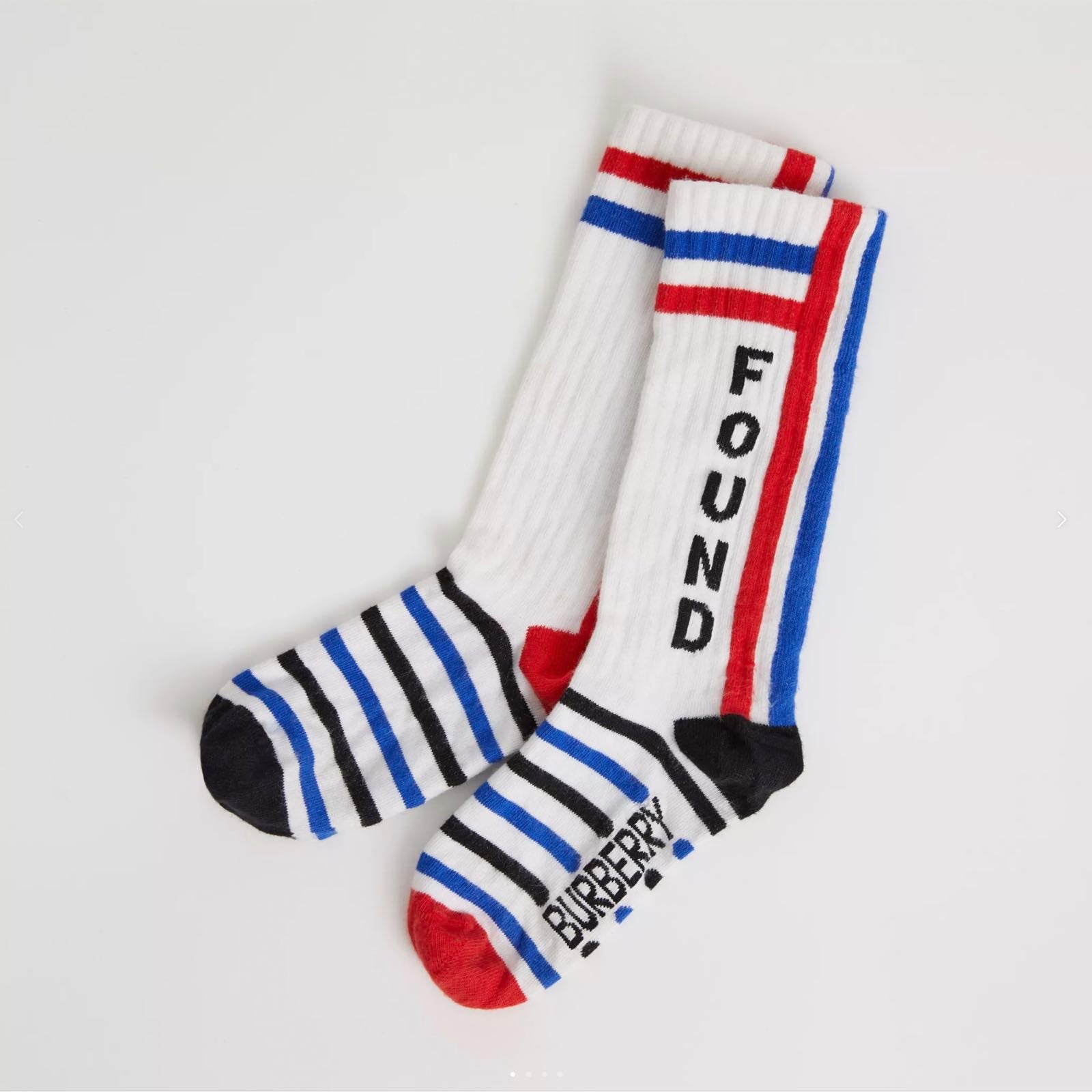 Boys & Girls White Striped Cotton Socks