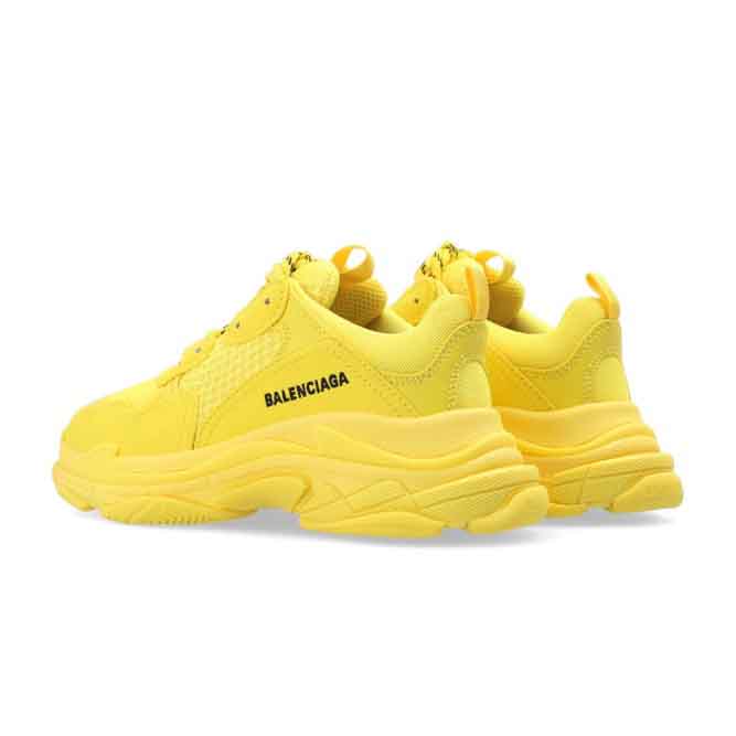 Boys & Girls Yellow Triple S Logo Shoes