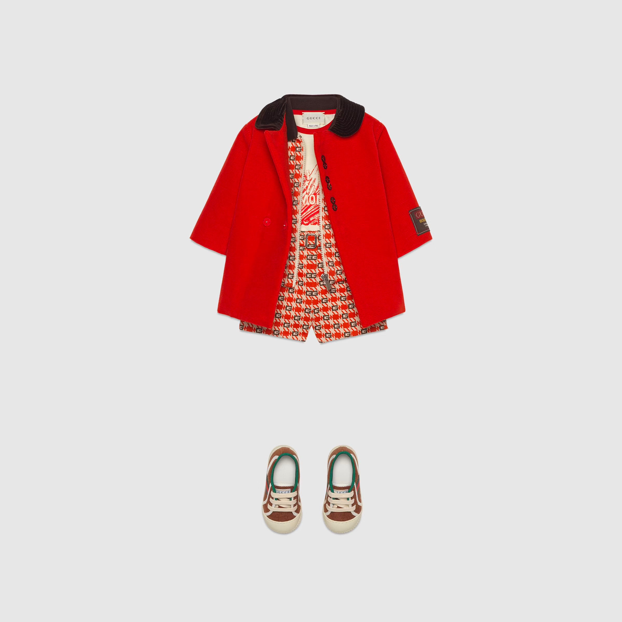 Baby Boys & Girls Red Cotton Coat