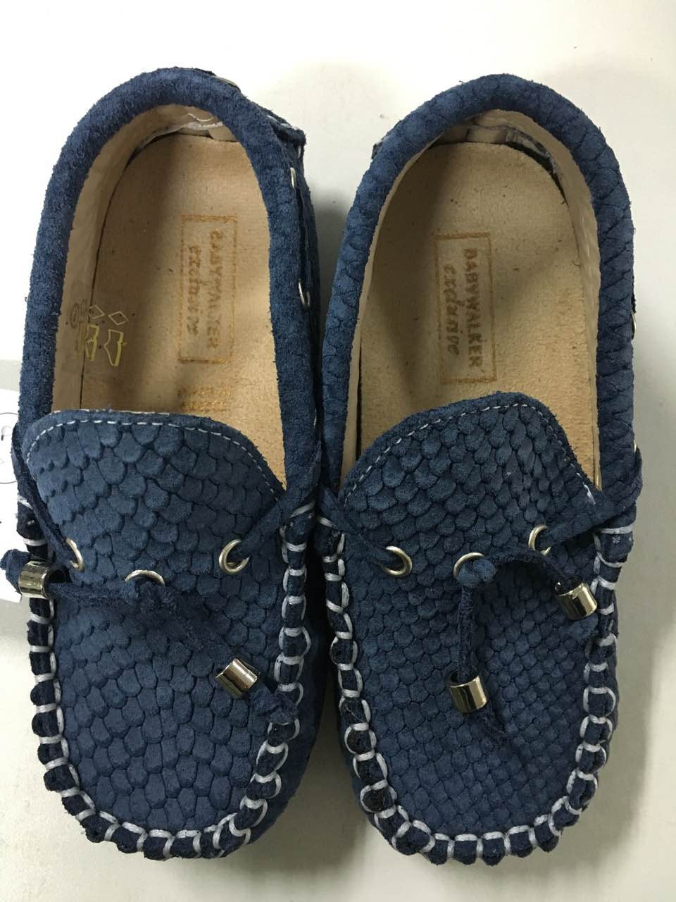 Boys&Girls Blue Patch Trims Suede Leather Loafers - CÉMAROSE | Children's Fashion Store