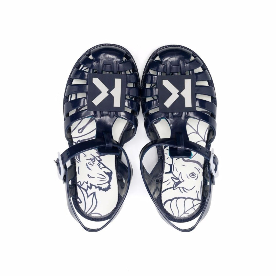 Boys & Girls Navy Logo Sandals