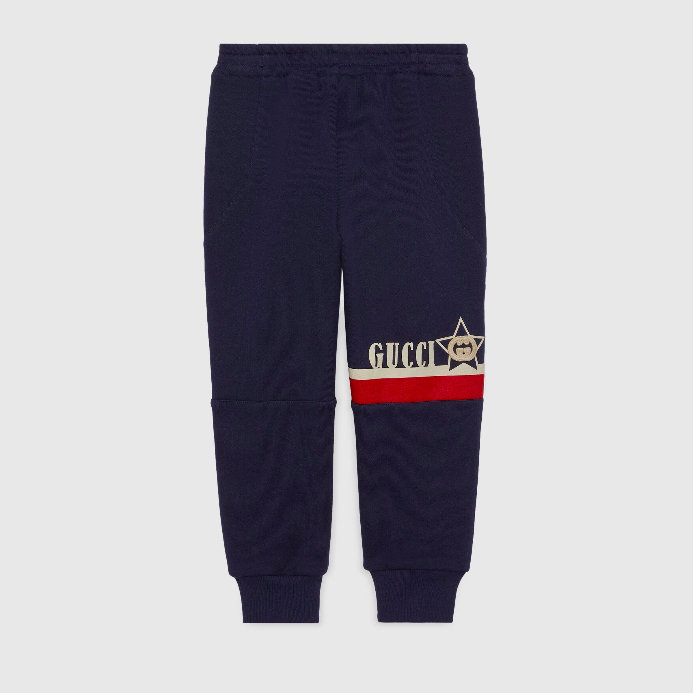 Boys Blue Logo Cotton Trousers