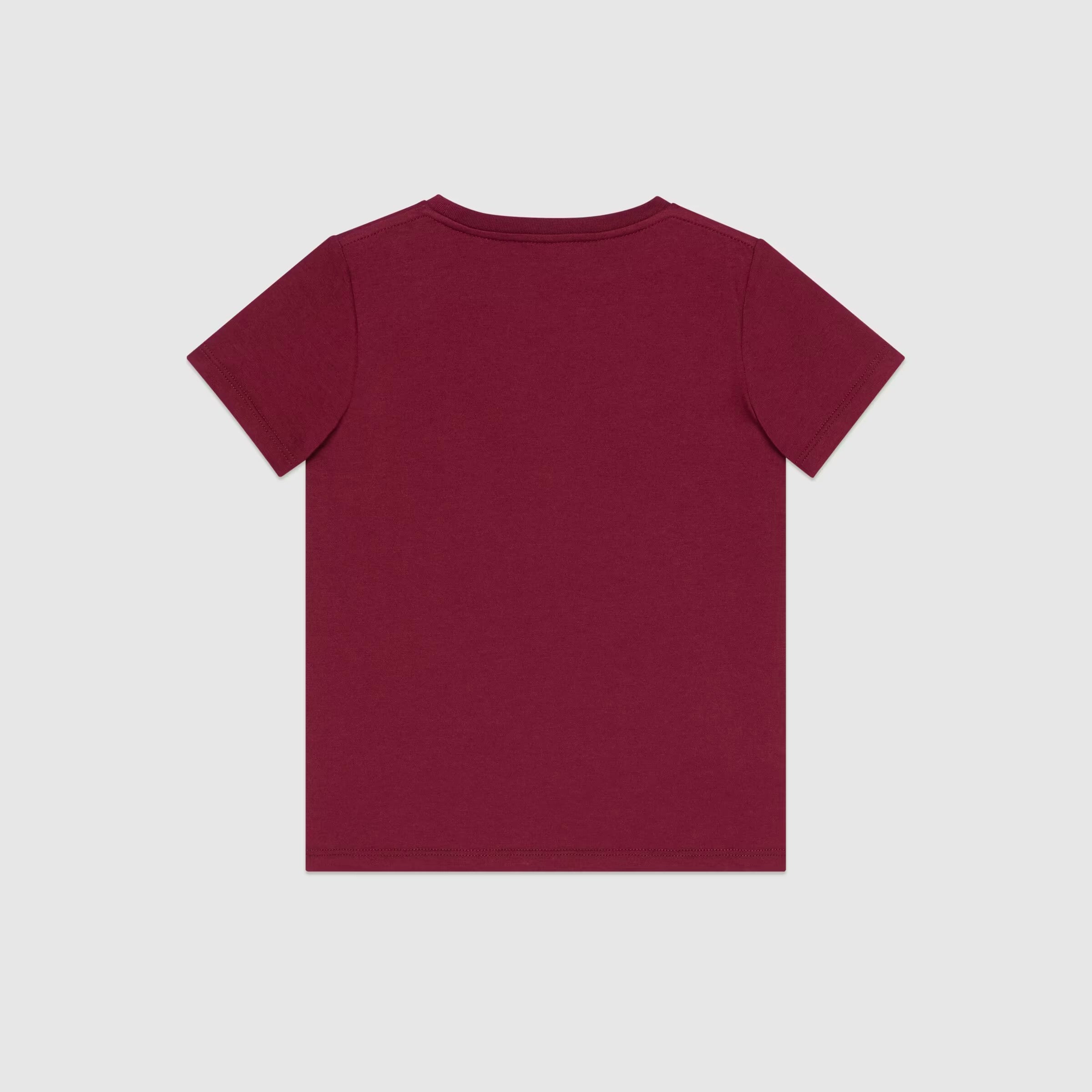 Boys Wine Red Logo Cotton T-Shirt