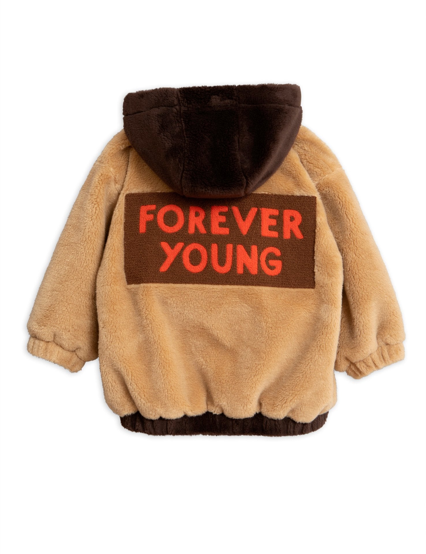 Boys & Girls Beige Faux Fur Hooded Jacket