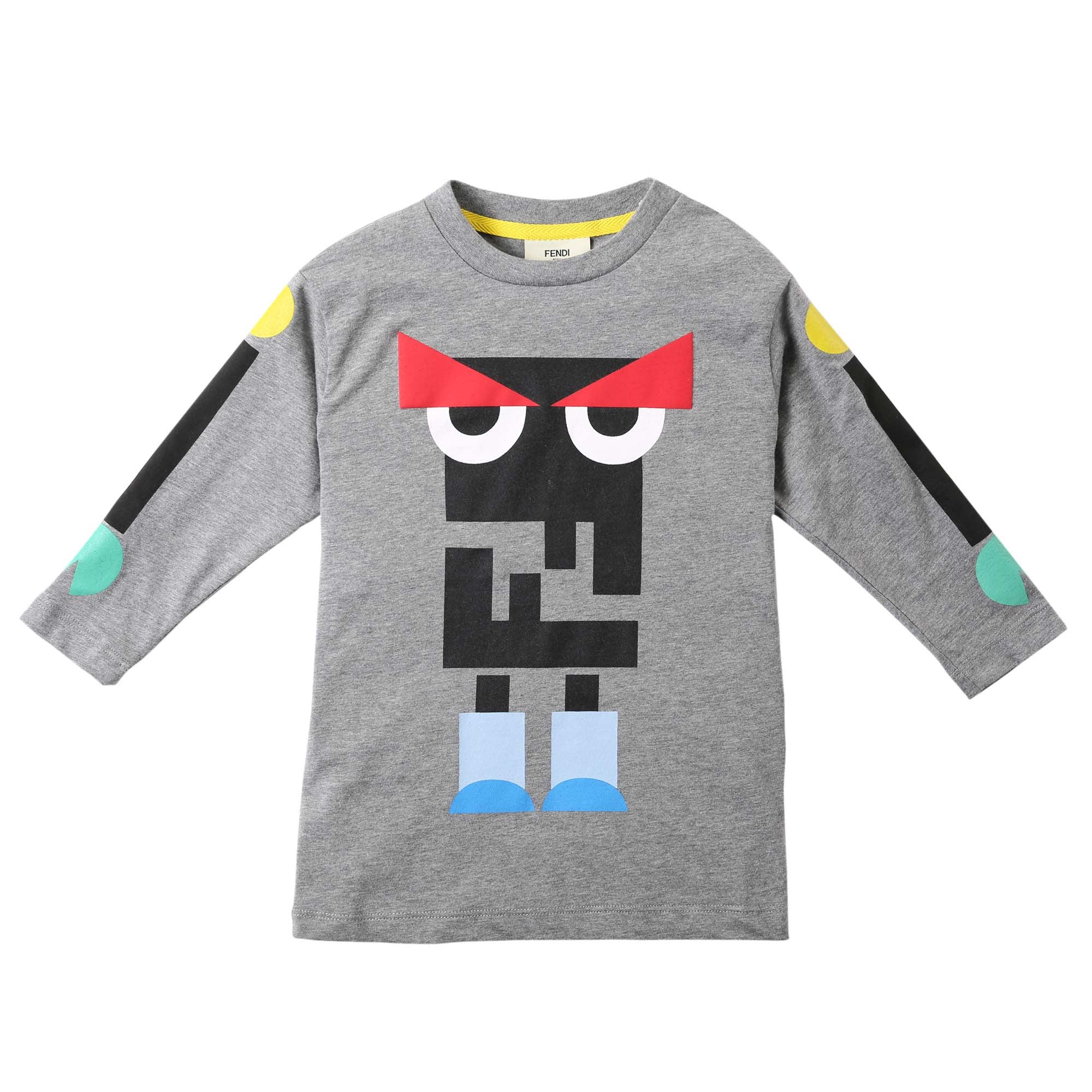 Boys Dark Grey 'FF' Monster Printed Cotton T-Shirt - CÉMAROSE | Children's Fashion Store - 1